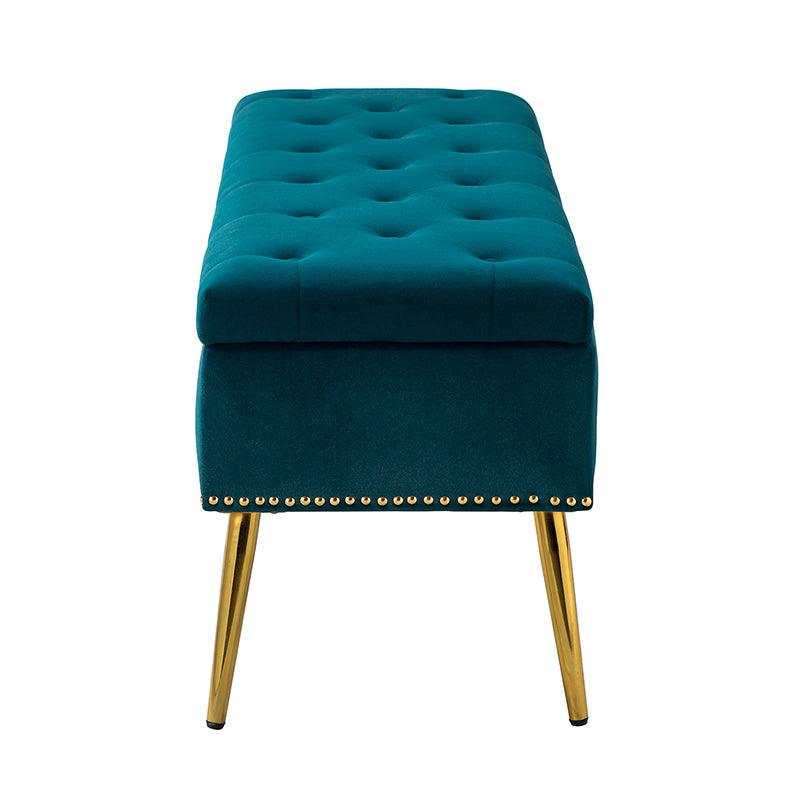 Lenore Upholstered Storage Bench with Cushion Seat - Modern Upholstered Ottoman for Bedroom, Living Room & Entryway - Multi-Functional Storage Furniture for Home Organization