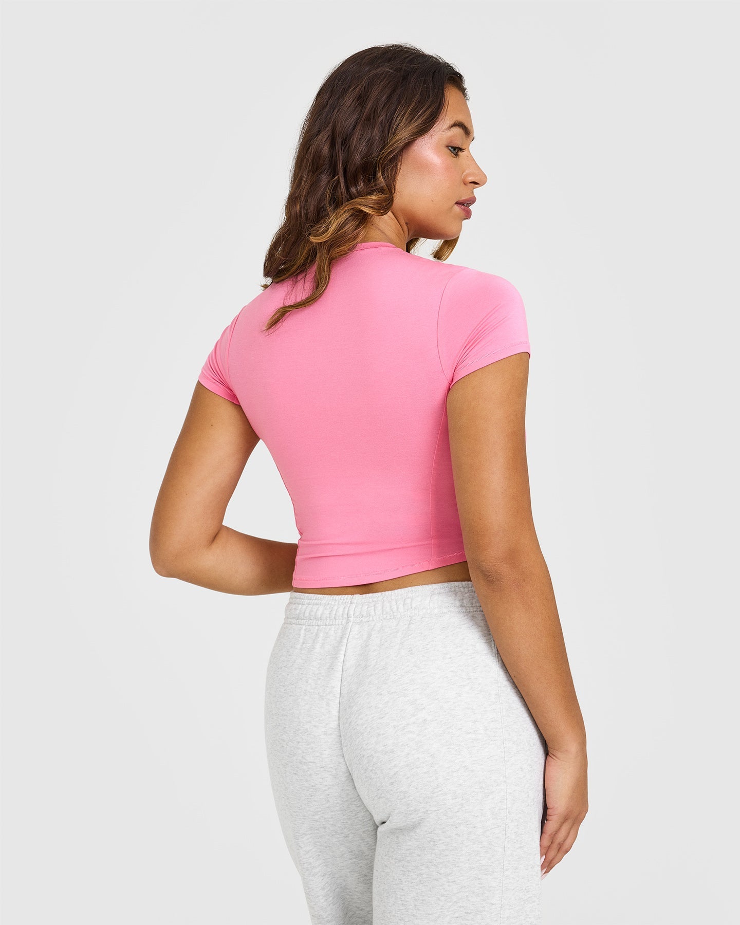 Mellow™ Soft Mid Short Sleeve T-Shirt for Women - Comfortable Cotton Blend Peony Pink Top | Perfect for Casual Wear, Summer Outfits & Everyday Comfort