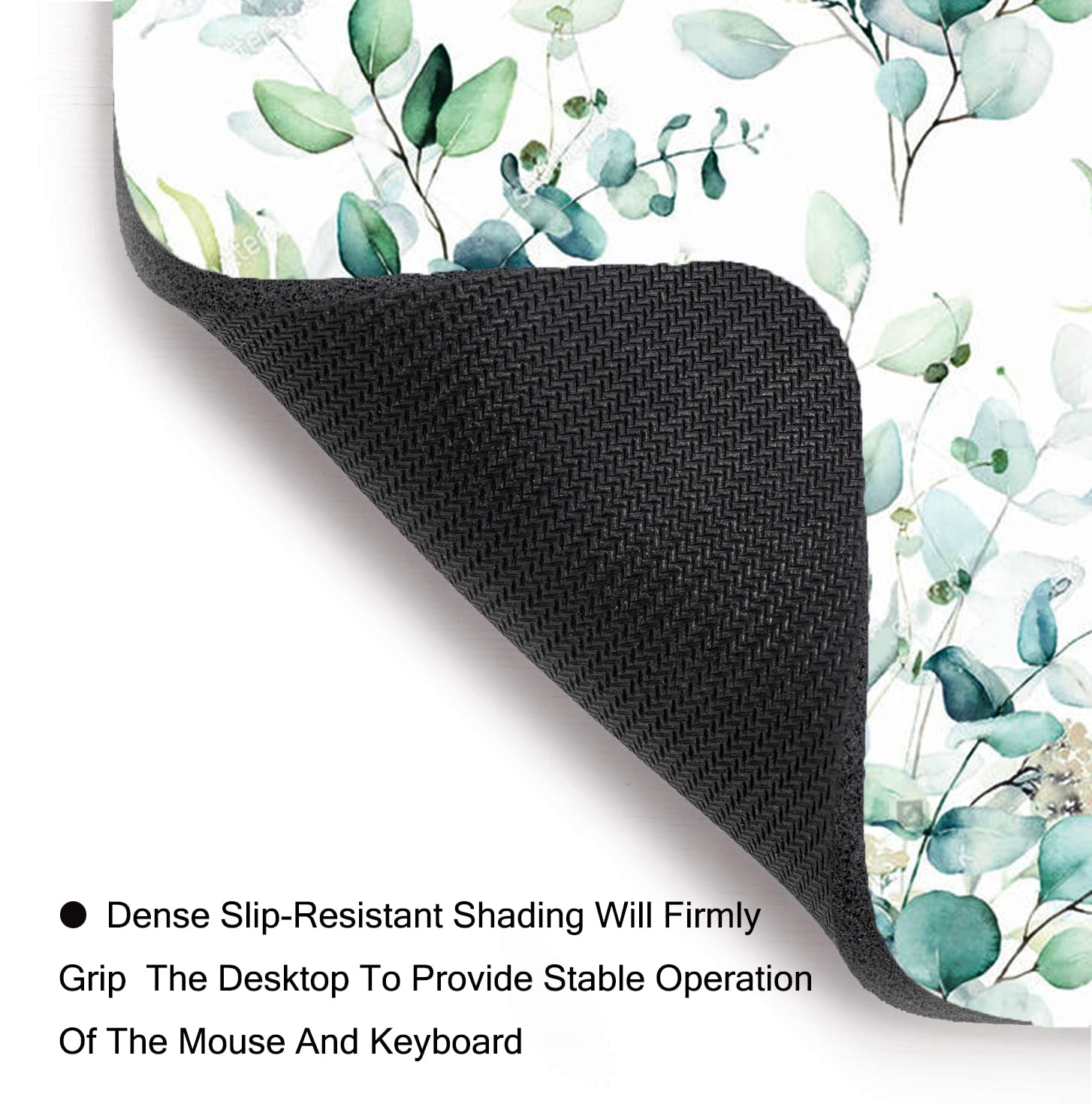 XXL Extended Gaming Mouse Pad with Non-Slip Rubber Base - Waterproof Large Keyboard Mat for Work, Office & Home - Eucalyptus Leaf Floral Design Desk Decor | Perfect for PC Gaming, Writing & Workspace Organization