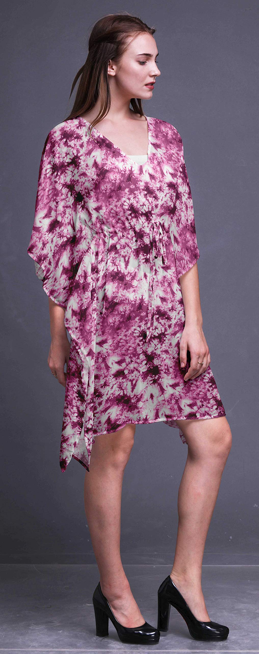 Bimba Women's Short Caftan Midi Dress - Beach Cover Up, Swimwear Kaftan for Summer Vacation & Poolside Relaxation