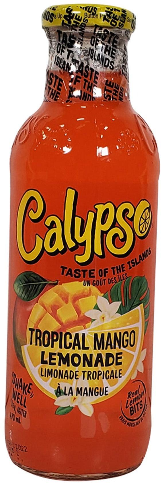 Calypso Tropical Mango Lemonade Drink Bottles - Refreshing Summer Beverage for Pool Parties, BBQs & Beach Outings
