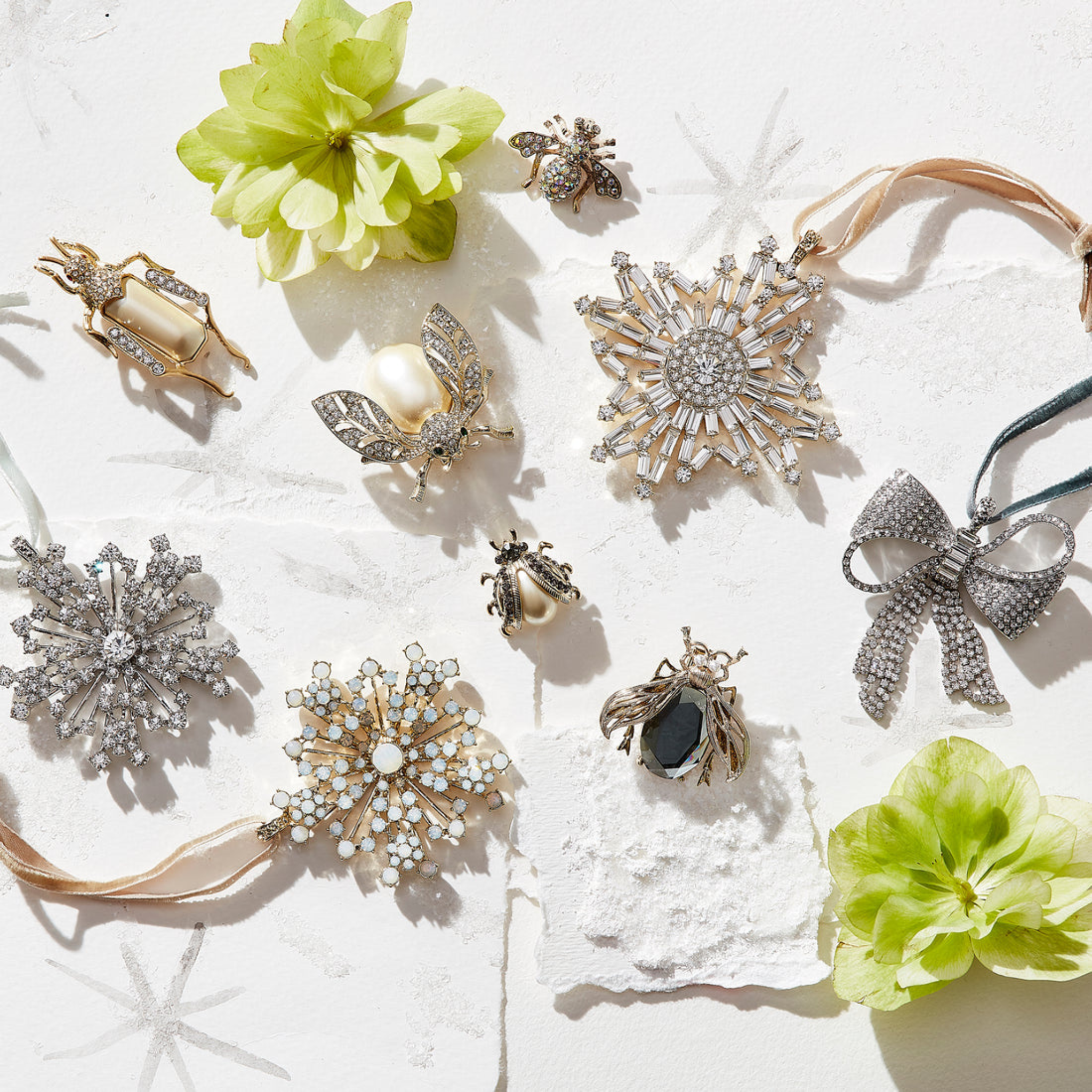 Baguette Snowflake Hanging Christmas Ornament - Elegant Crystal Decor for Holiday Tree, Home, and Office Decorations | Perfect for Christmas, Winter Weddings & Festive Parties
