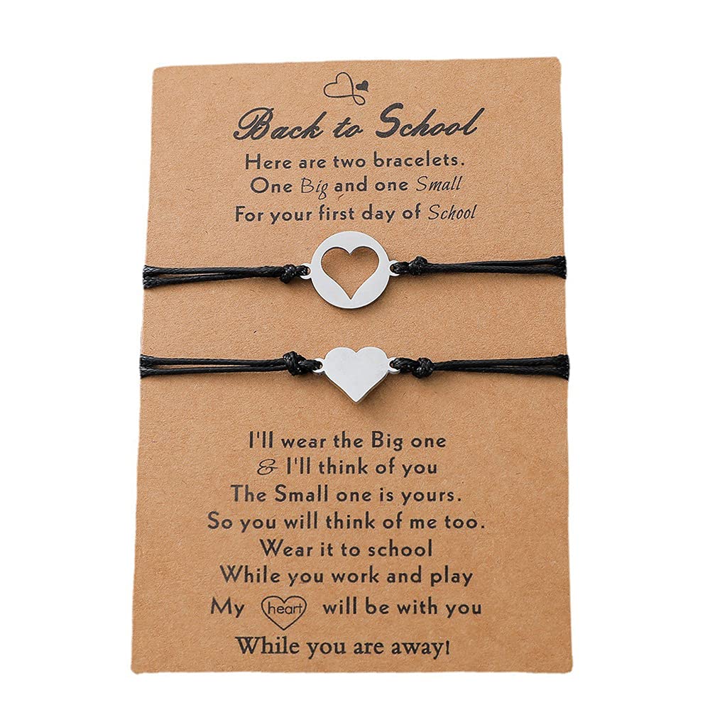 Mother Daughter Matching Bracelets Set - Heart Charm Wish Bracelets for Mom & Girl - Christmas & Back to School Gift Ideas - Perfect for Mother's Day, Birthdays & Special Occasions