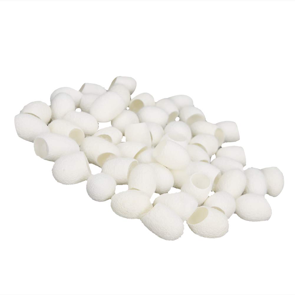 50pcs Natural Silk Cocoons for Face - Organic Silkworm Exfoliating Balls for Blackhead Removal, Acne Scar Treatment & Anti-Aging - Skin-Friendly Facial Cleanser for Gentle Exfoliation & Pore Cleansing - Perfect for Spa, Home Facial & Skincare Routine