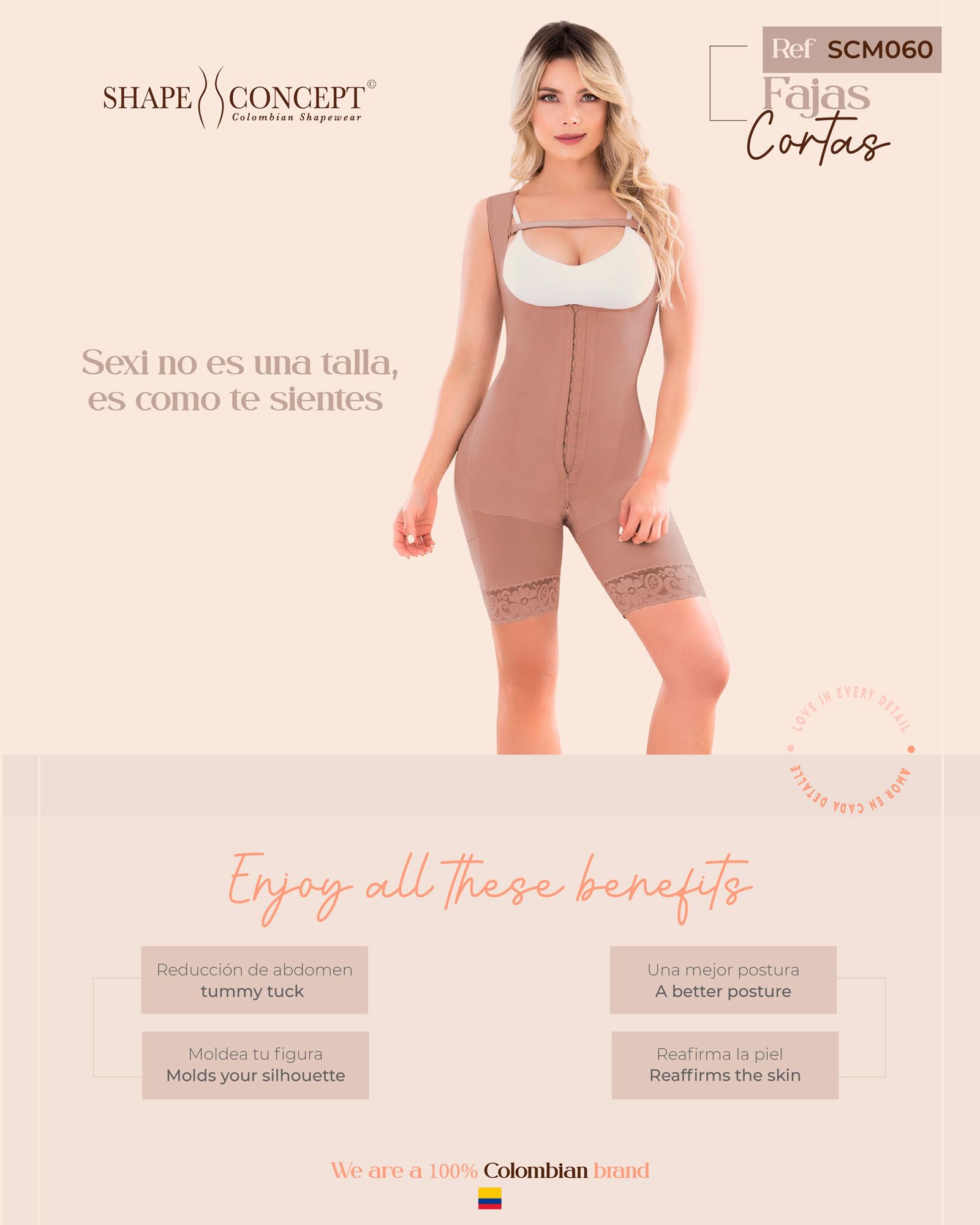 Shape Concept 060 068 087 Colombian Shapewear - Post-Surgery Compression Garment for Tummy Tuck, Waist Trainer & Body Shaper | Perfect for Postpartum Recovery, Weight Loss & Special Occasions
