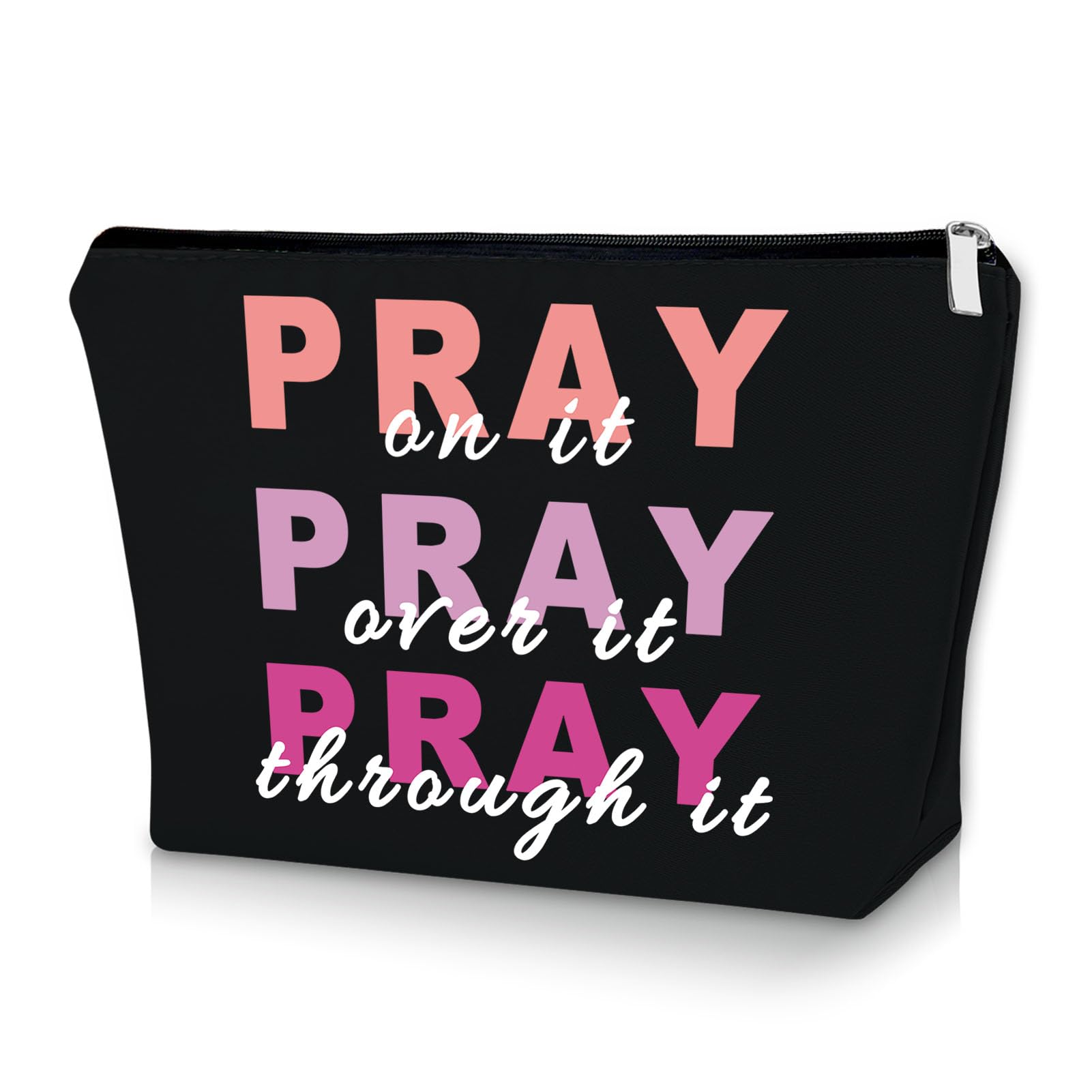 Faith-Inspired Black Makeup Bag - Christian Gifts for Women & Mom, Birthday & Christmas Presents - Perfect for Church, Travel & Daily Use