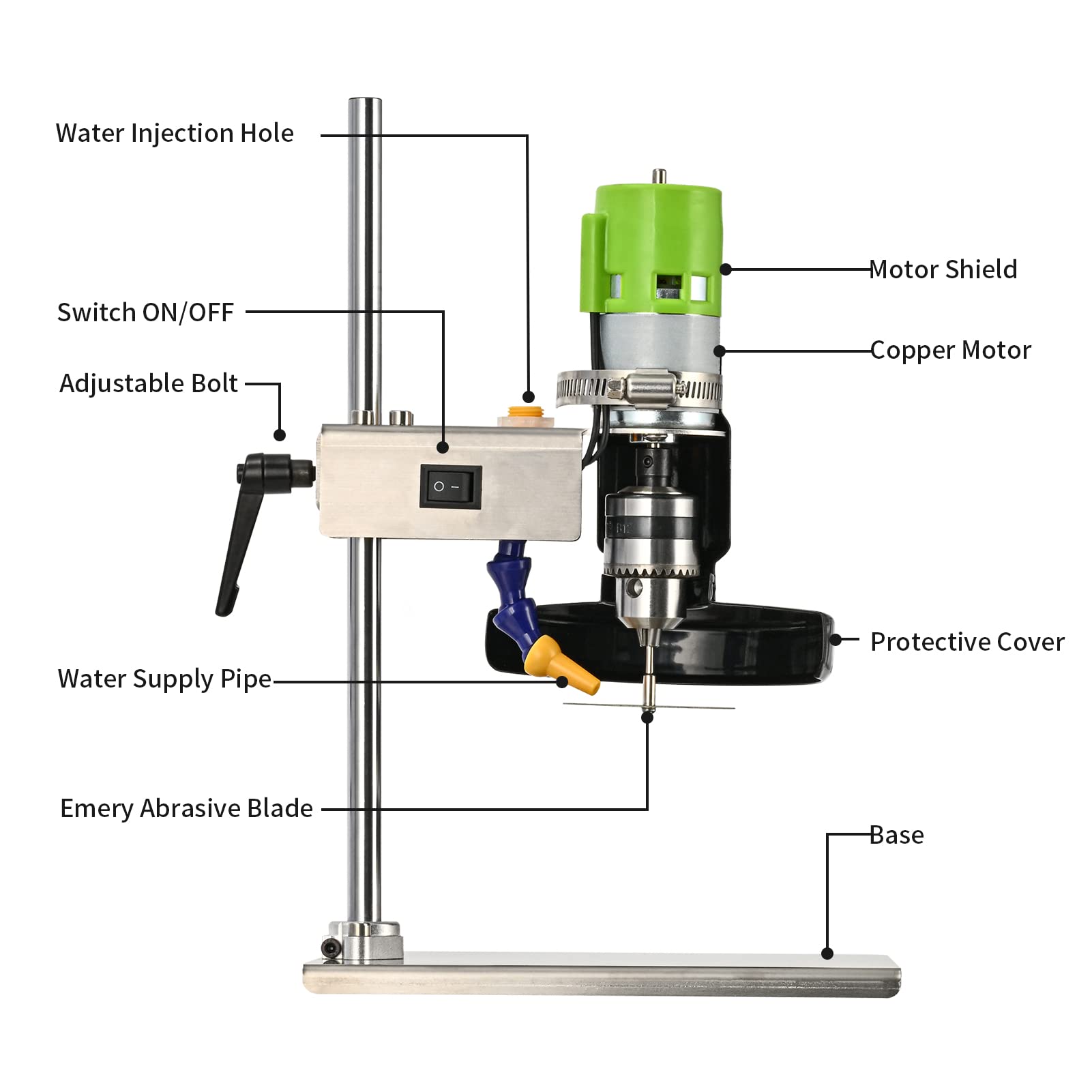 Electric Glass Bottle Cutter 150W 6000RPM - DIY Bottle Cutting Machine with 8 Emery Abrasive Blades for Round/Square/Irregular Glass or Ceramic Bottles - Perfect for Crafting, Home Decor, Wine Bottle Recycling & DIY Projects