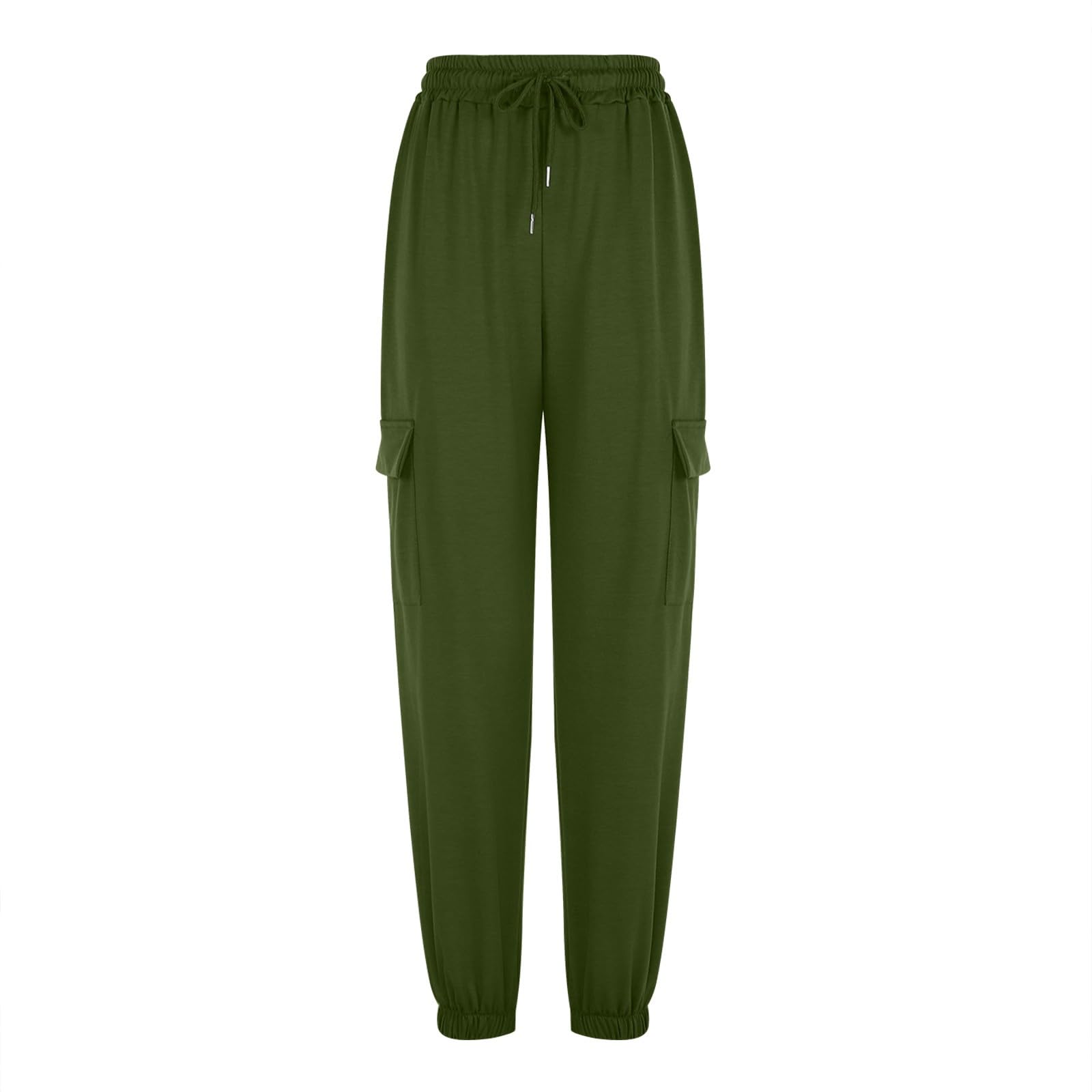 Women's Fleece-Lined Cargo Sweatpants - High Waisted Baggy Joggers with Drawstring & Wide Straight Leg (2024 Fashion) - Perfect for Lounge Wear, Workouts, and Casual Outfits