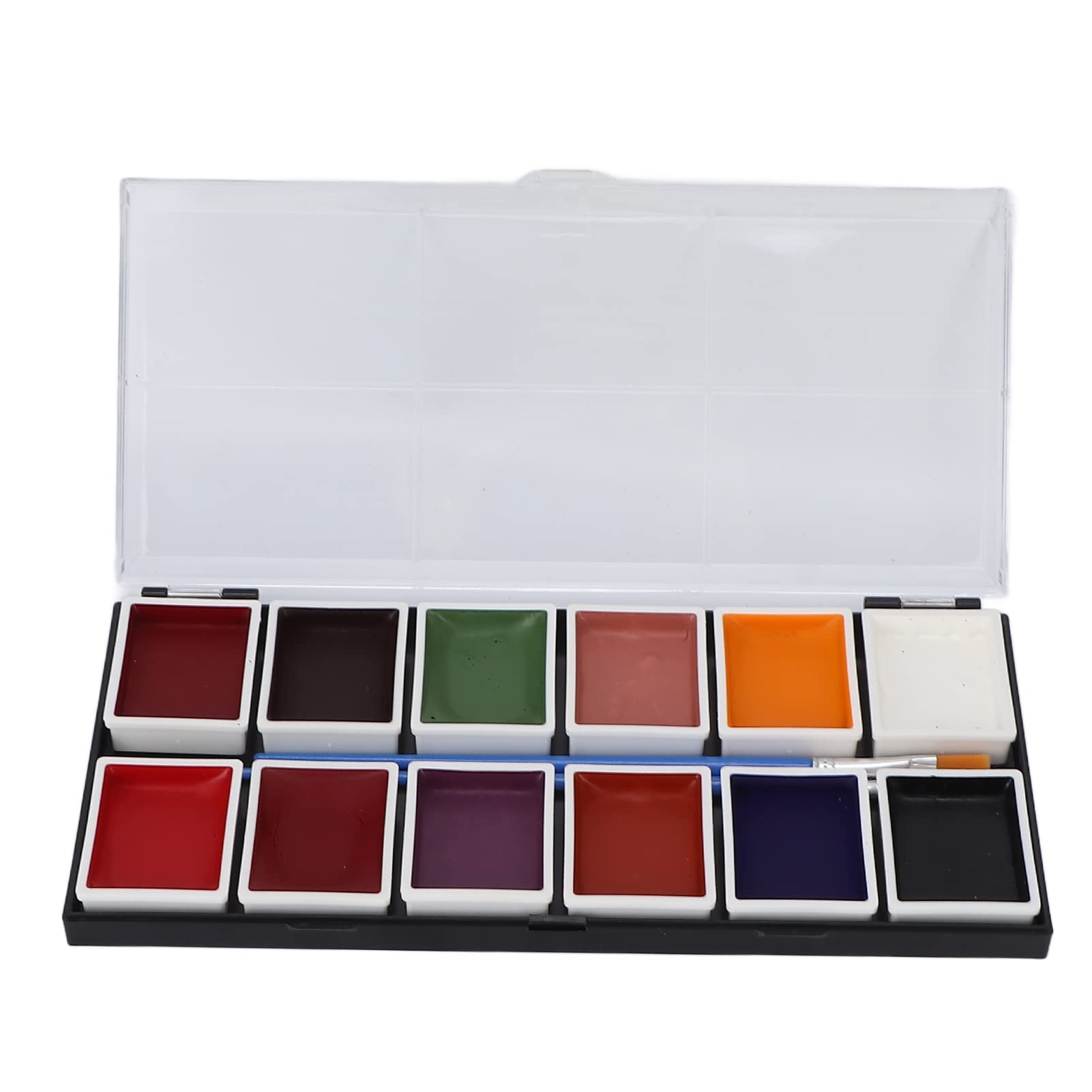 12 Colors Waterproof Face & Body Paint Palette - 60g Vibrant Cosplay Makeup Kit for Halloween, Costume Parties & Stage Performances | Long-Lasting Pigment Paint for Professional & DIY Use