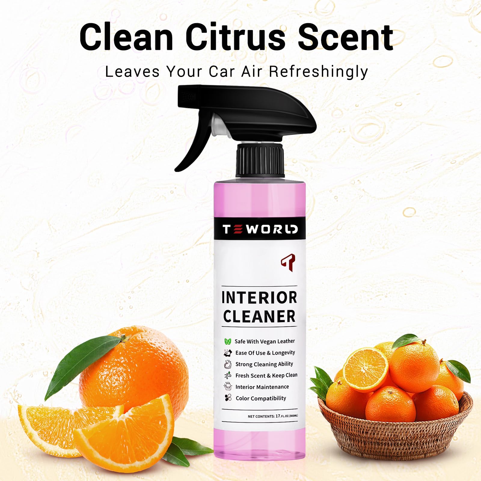 Tesla Seat Cleaner & Stain Remover - Biodegradable & Safe for White & Black Vegan Leather | Interior Cleaning for Tesla Model 3/Y/S/X Seats, Console & Dashboard | 2025 Tesla Accessories | Perfect for Daily Cleaning & Road Trips