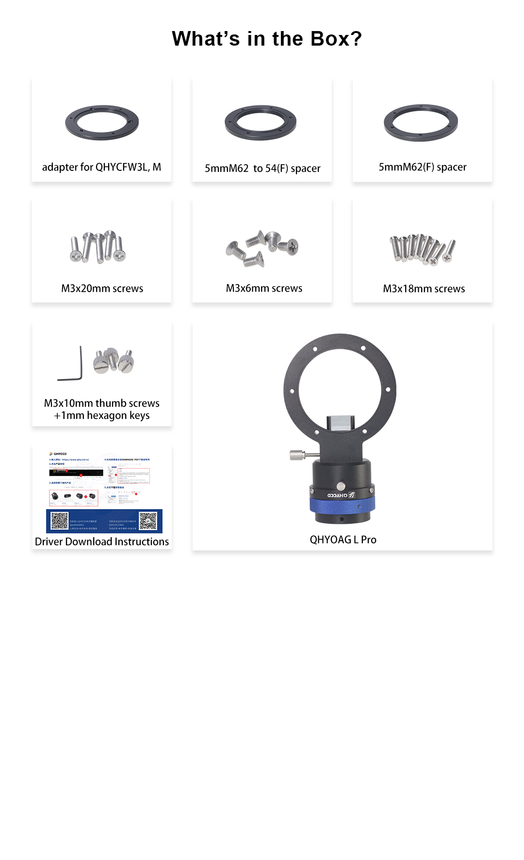 QHY OAG L Pro Off-Axis Guider for Astrophotography - Perfect for Deep Sky Imaging with Telescopes and CCD Cameras