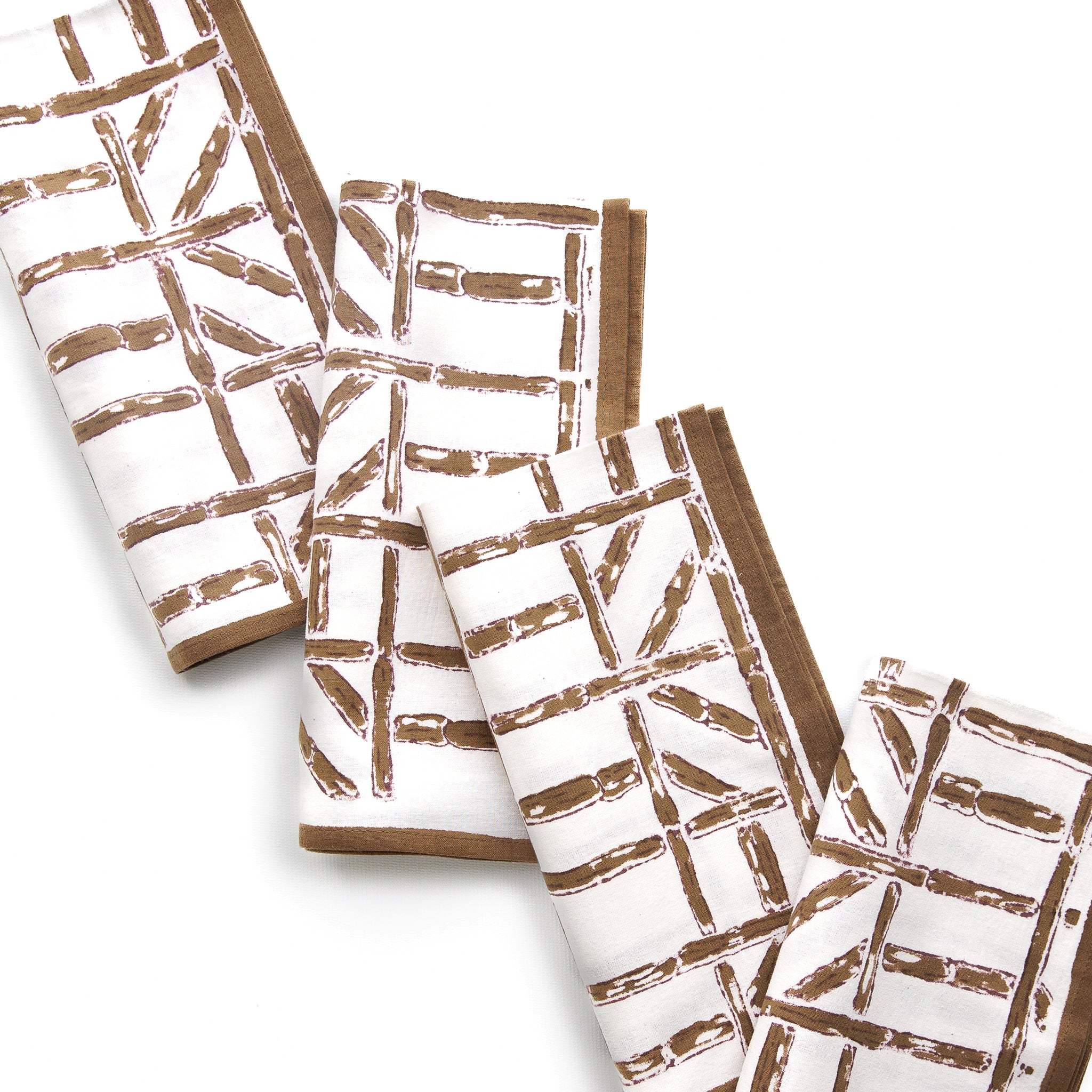 Eco-Friendly Brown Bamboo Napkins Set of 4 - Reusable & Sustainable Dinner Napkins for Everyday Use, Parties, and Picnics