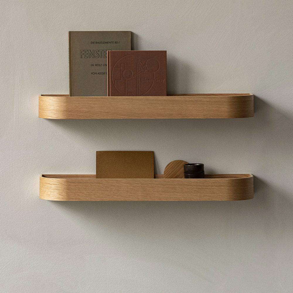 AUDO CPH Epoch Floating Wall Shelf - Natural Oak Wood - 2 Size Options - Perfect for Living Room, Bedroom & Office Storage Decor