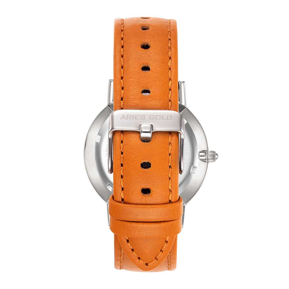 ARIES GOLD URBAN SANTOS G 1022 Men's & Women's Brown Leather Strap Watch - Stylish Unisex Timepiece for Casual Wear & Business Occasions