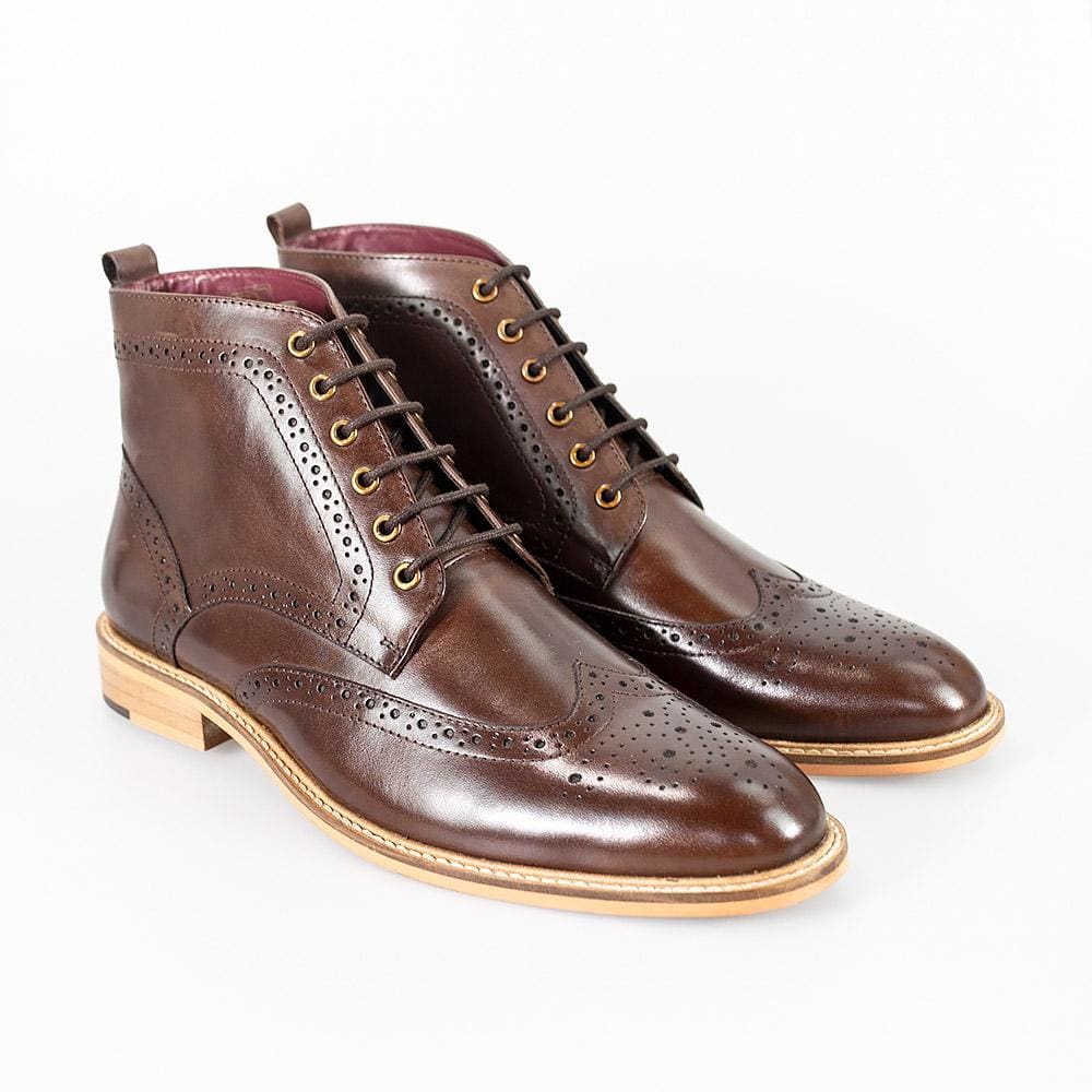 Cavani Holmes Brown Genuine Leather Boots for Men - Stylish & Durable Footwear for Casual Outings & Work