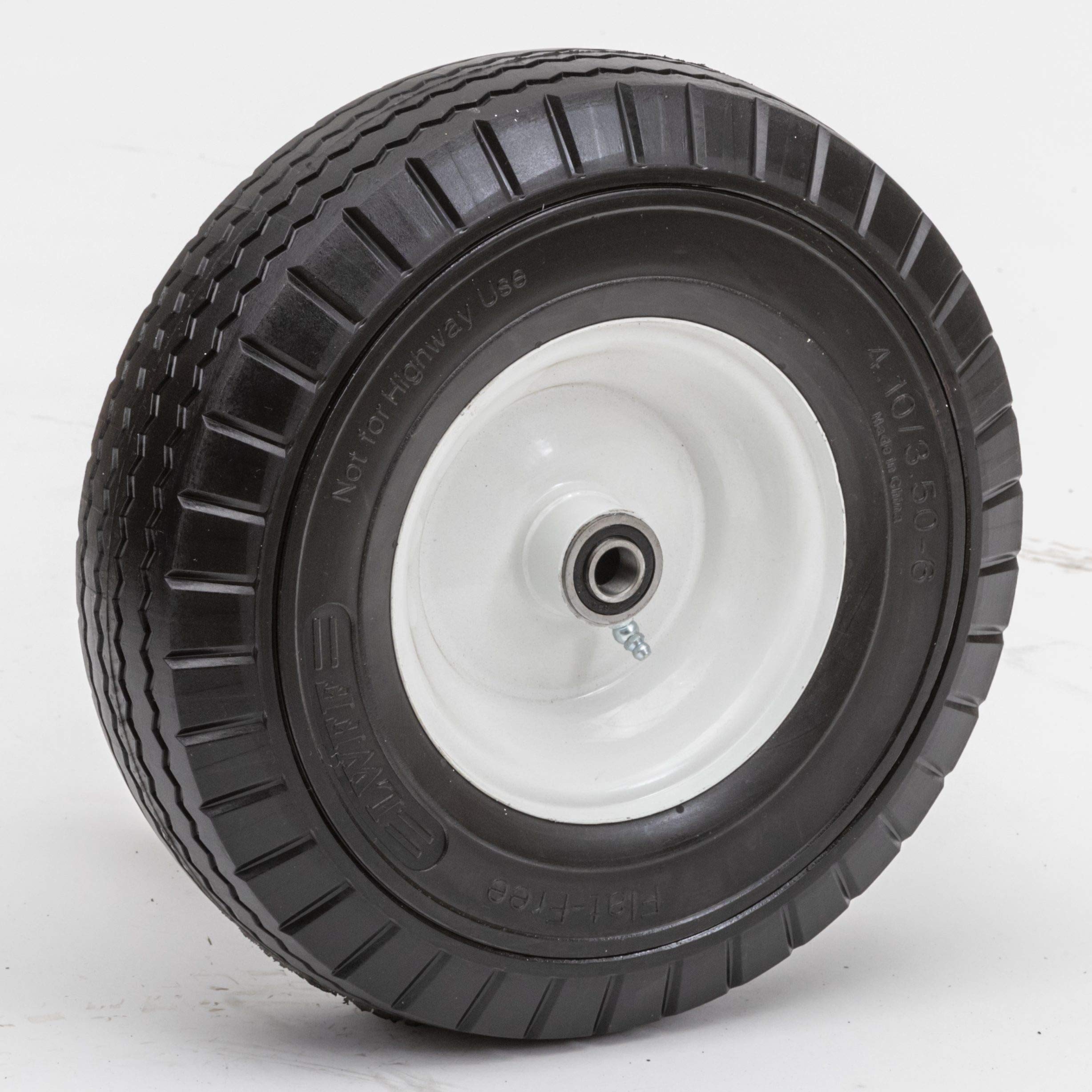 Heavy Duty Flat Free Wheels - 500 lb Capacity Replacement Wheels for Wheelbarrow, Garden Cart, Nursery Cart with Hub/Bearing Options | Perfect for Landscaping, Construction & Gardening Projects