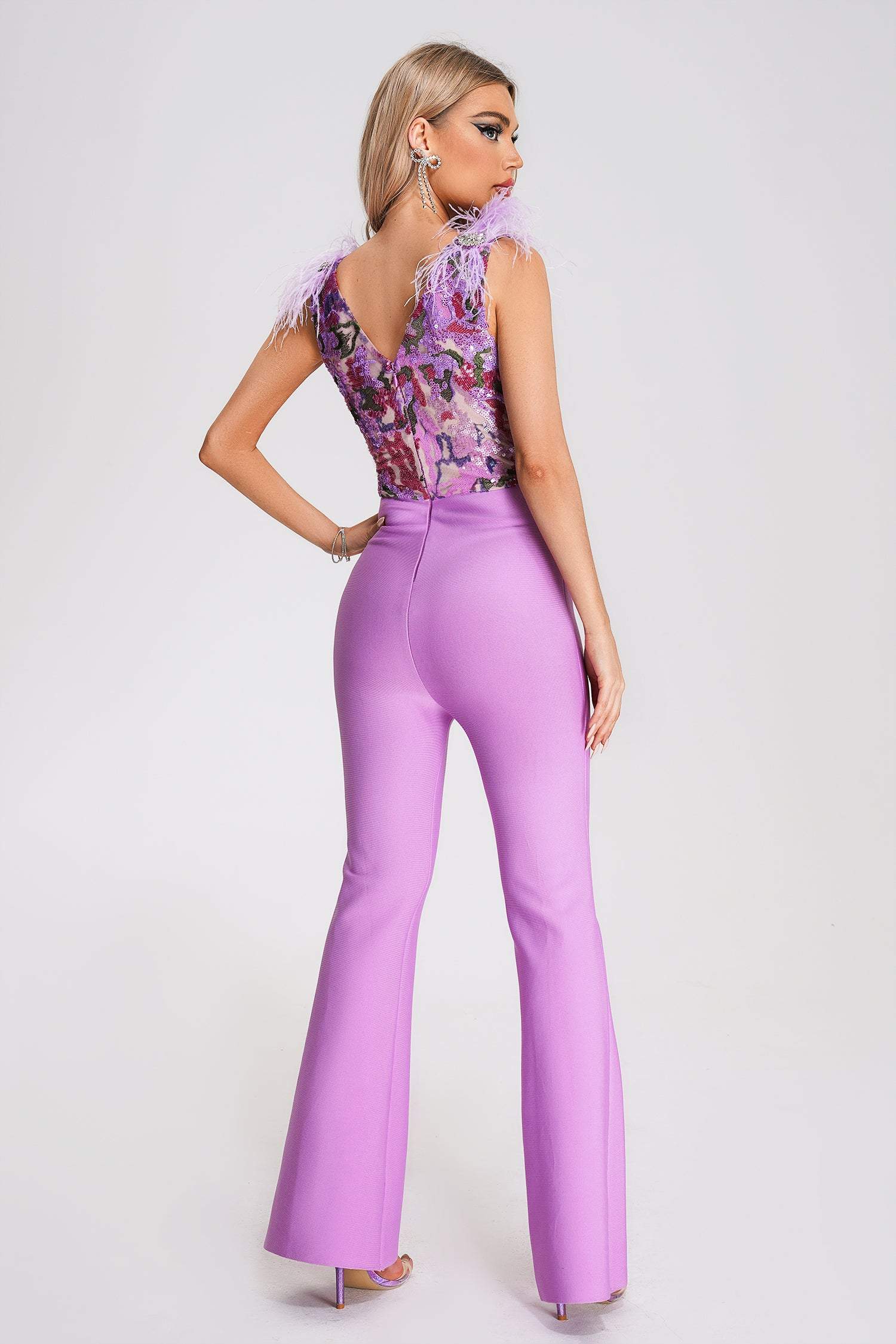 Viviene Sequin Bandage Jumpsuit for Women - Sexy Glitter Bodycon Romper - Perfect for Club, Party & Night Out