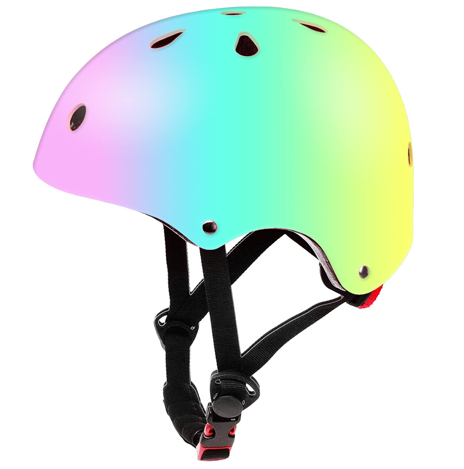 Adjustable Color Gradient Kids Bike Helmet for Toddlers & Youth (3-14 Years) - Lightweight Safety Helmet for Boys & Girls - Perfect for Bicycling, Scooters, Balance Bikes, Roller Skating & Skateboarding