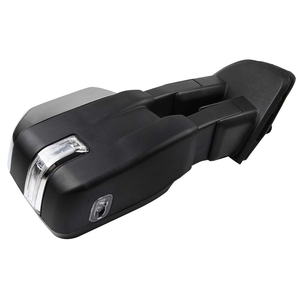 Aintier Towing Mirrors for 2015-2017 Ford F150 Truck - Power Adjustable Heated Side Mirrors with Turn Signal & Puddle Light, Chrome Housing & Conversion Plug (Left & Right) - Perfect for Towing, Off-Roading & Night Driving