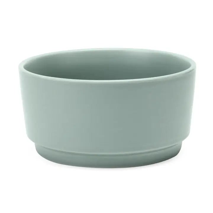 Premium Ceramic Pet Bowl in Fern Green - Eco-Friendly, Non-Tip Dog & Cat Food Dish for Indoor/Outdoor Use - Perfect for Dining, Travel, and Outdoor Adventures