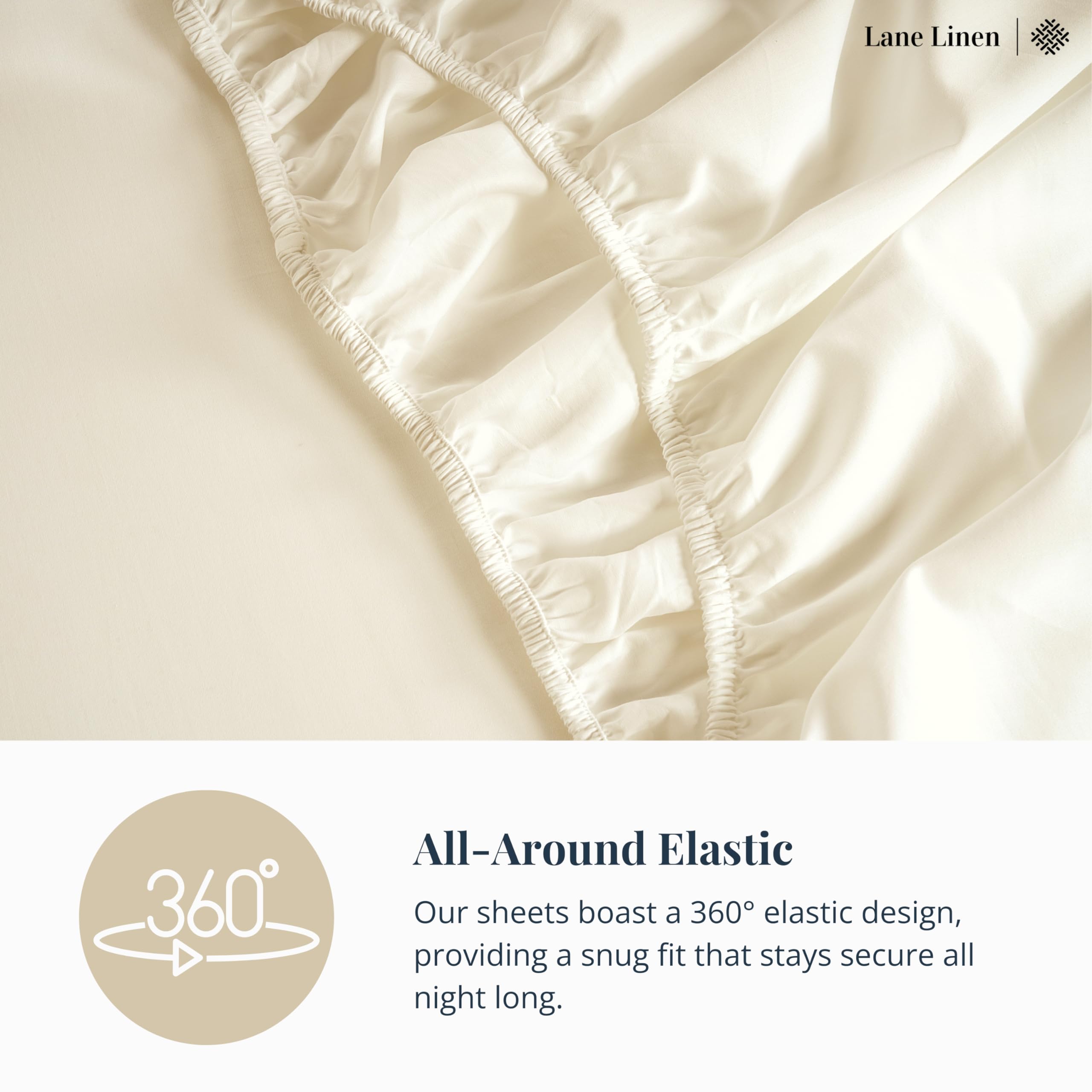 Luxury 600 TC 100% Cotton King Size Sheet Set - Ultra Soft Sateen Weave Deep Pocket Bed Sheets, Hotel Quality Mercerized Cotton (Ivory) for Ultimate Comfort - Perfect for Master Bedroom, Guest Room & Airbnb Luxury Accommodations
