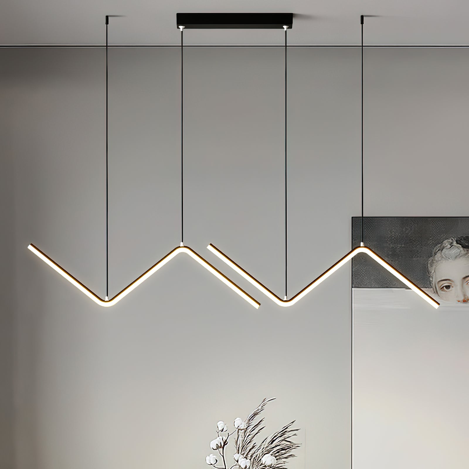 Modern Creative Silicone Line Pendant Lamp - Adjustable LED Hanging Light for Living Room, Bedroom, Dining Room & Office Decor
