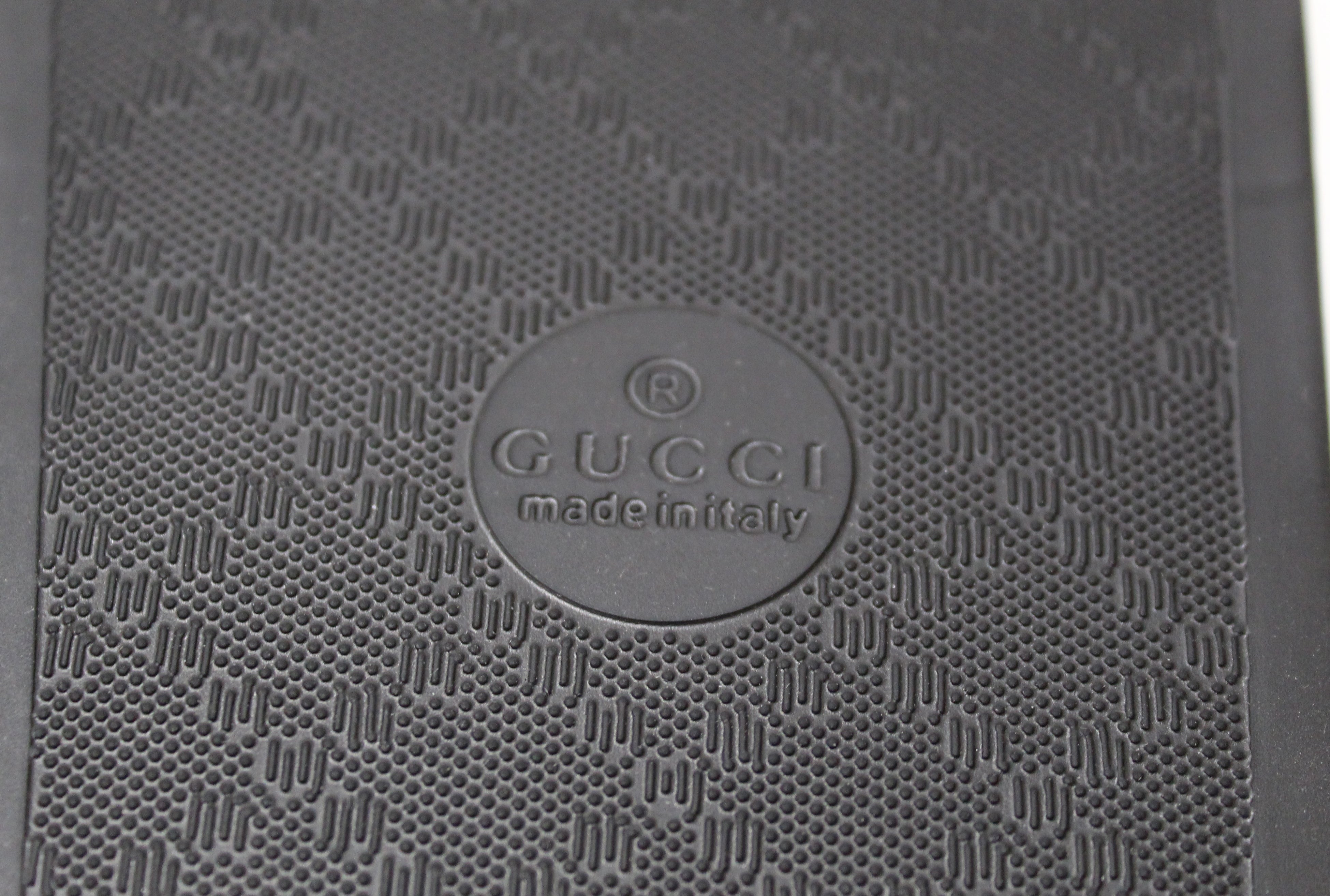 Authentic Gucci Men's Black GG Guccissima Leather & Rubber Slides Size 8.5 - Luxury Comfortable Slippers for Home, Poolside & Summer Casual Wear