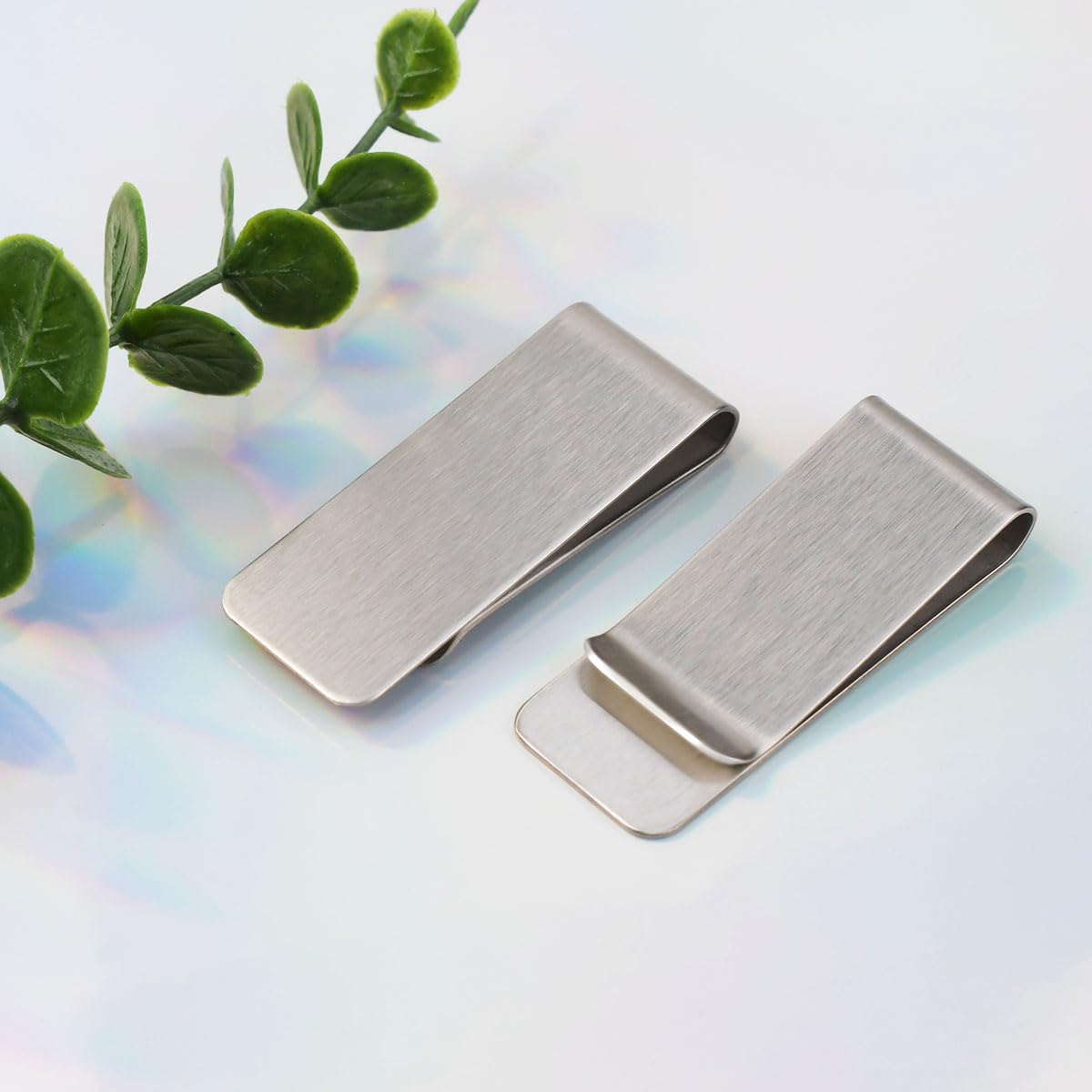 6 Pack Stainless Steel Money Clip - Slim Metal Wallet for Men, Minimalist Cash & Credit Card Holder - Durable Front Pocket Money Clips (Silver) - Perfect for Travel, Business, and Everyday Use