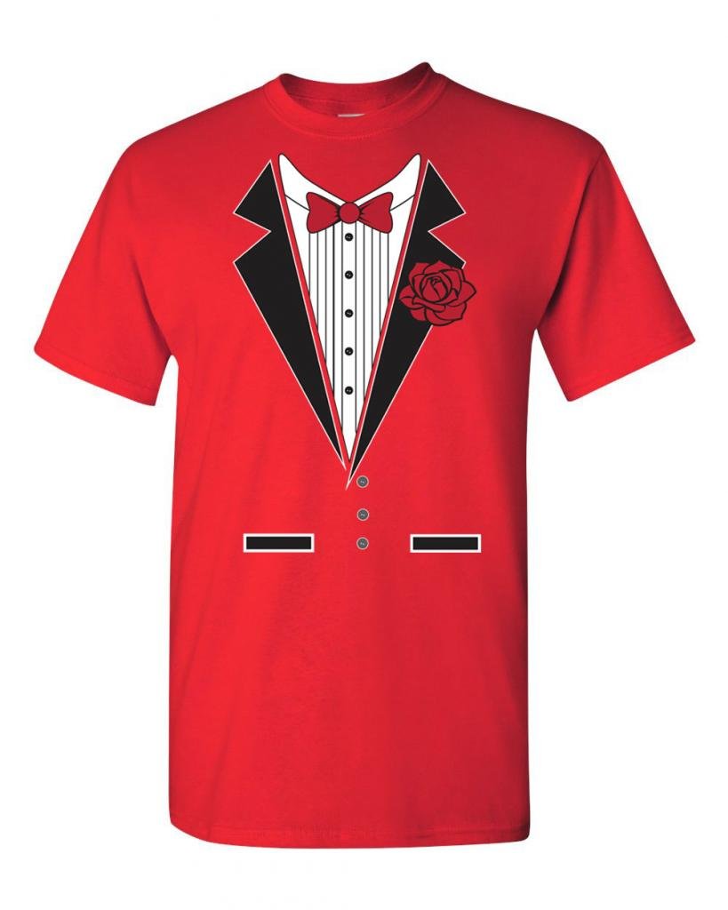 Stylish Tuxedo Rose Print Adult T-Shirt for Men & Women - Perfect for Casual Wear, Parties & Date Nights