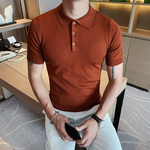 Men's Summer Cotton Short Sleeve Polo Shirt - Breathable Casual Tee for Outdoor Activities, Golf & Travel