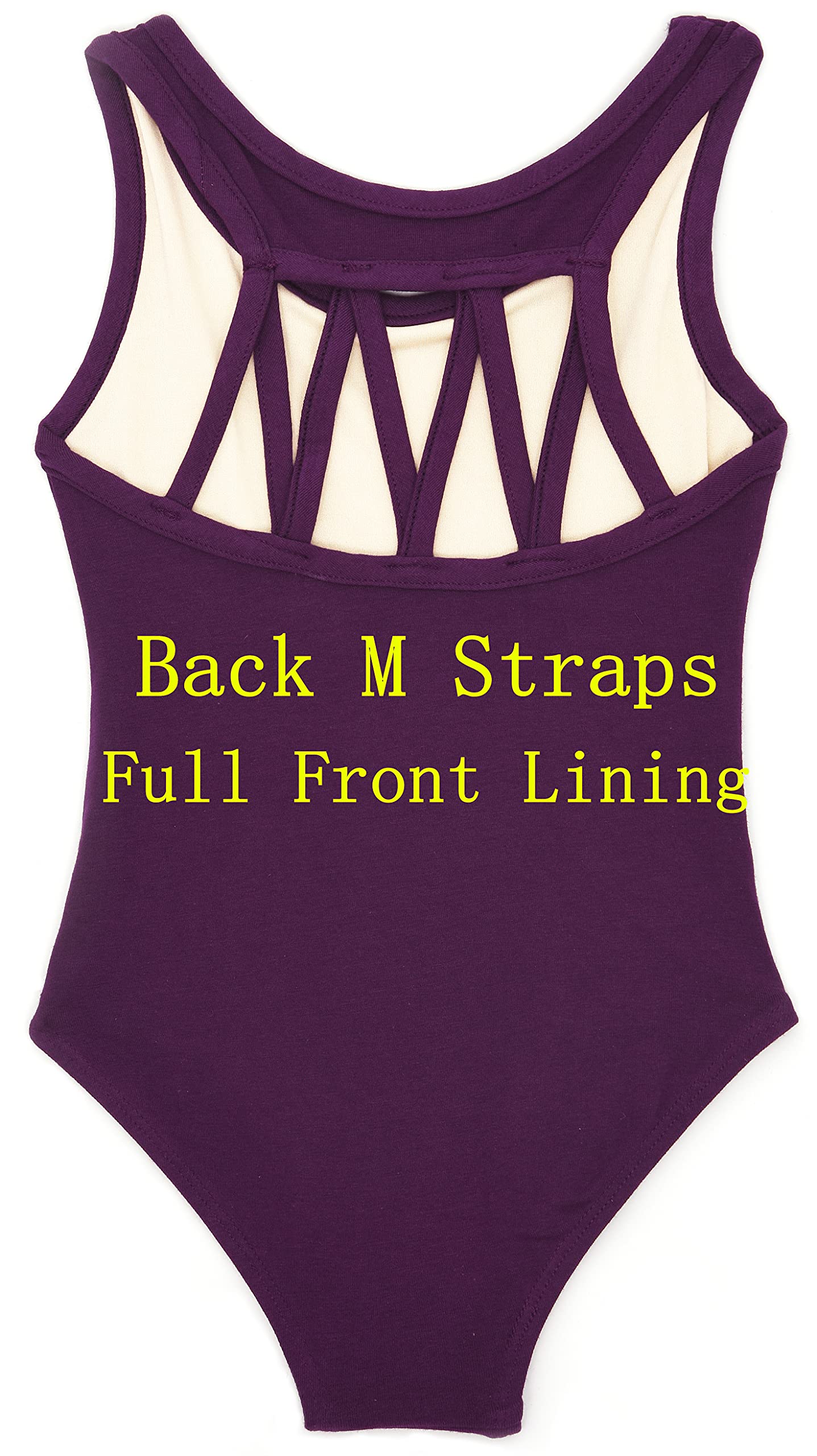 DANSHOW Girls Dance Leotard with Back M Straps - Ballet, Gymnastics & Performance Wear for Kids