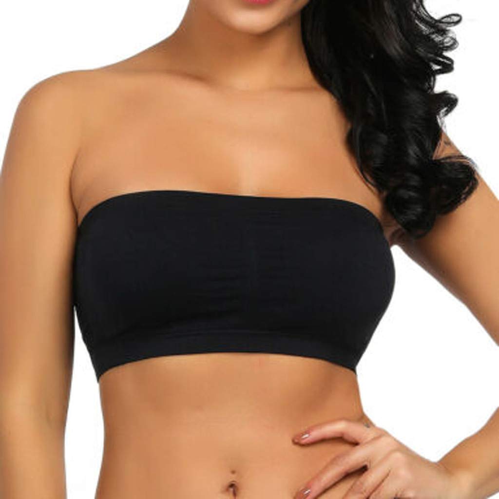 **CofeeMO Women's Solid Color Strapless Lingerie Bra with Detachable Pads – Sexy Tube Top for Date Night, Boudoir, and Intimate Moments**