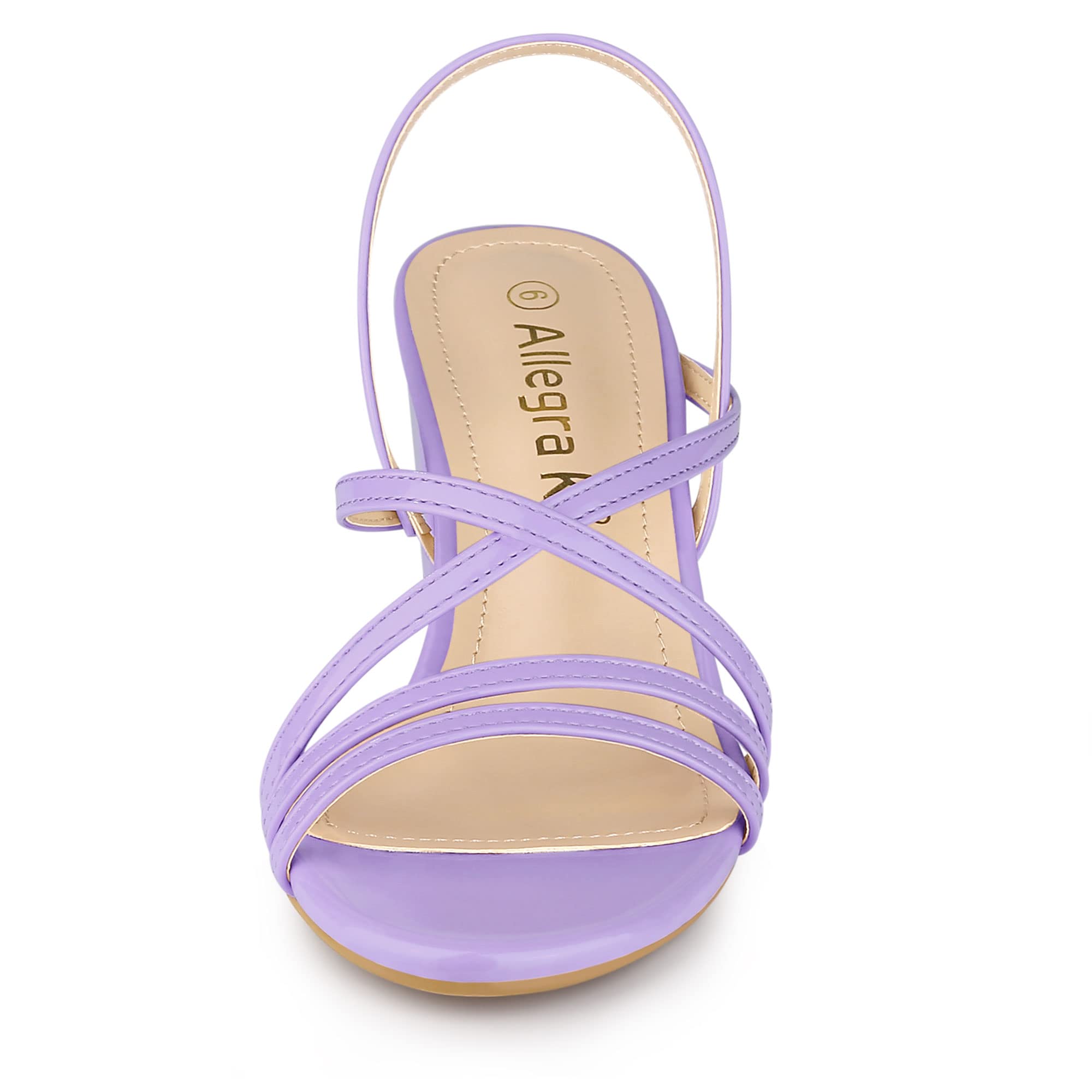Allegra K Women's Strappy Slingback Chunky Heel Slide Sandals | Comfortable Summer Dress Shoes for Weddings, Parties & Date Nights