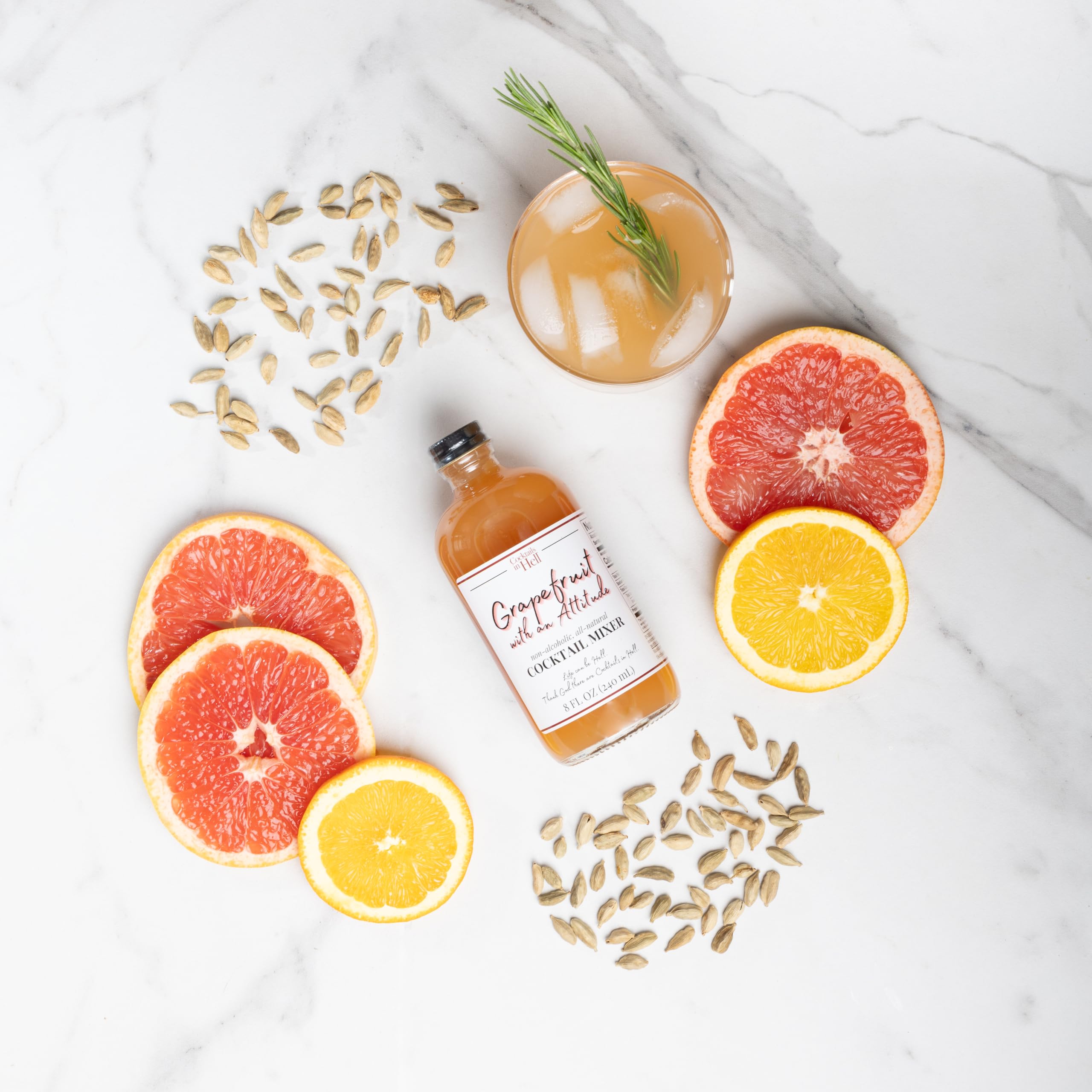 Grapefruit with an Attitude All-Natural Premium Cocktail Mixers - Non-Alcoholic & Gluten-Free (2 Pack) | Makes 10+ Cocktails & Mocktails | Perfect for Parties, BBQs & Home Bars