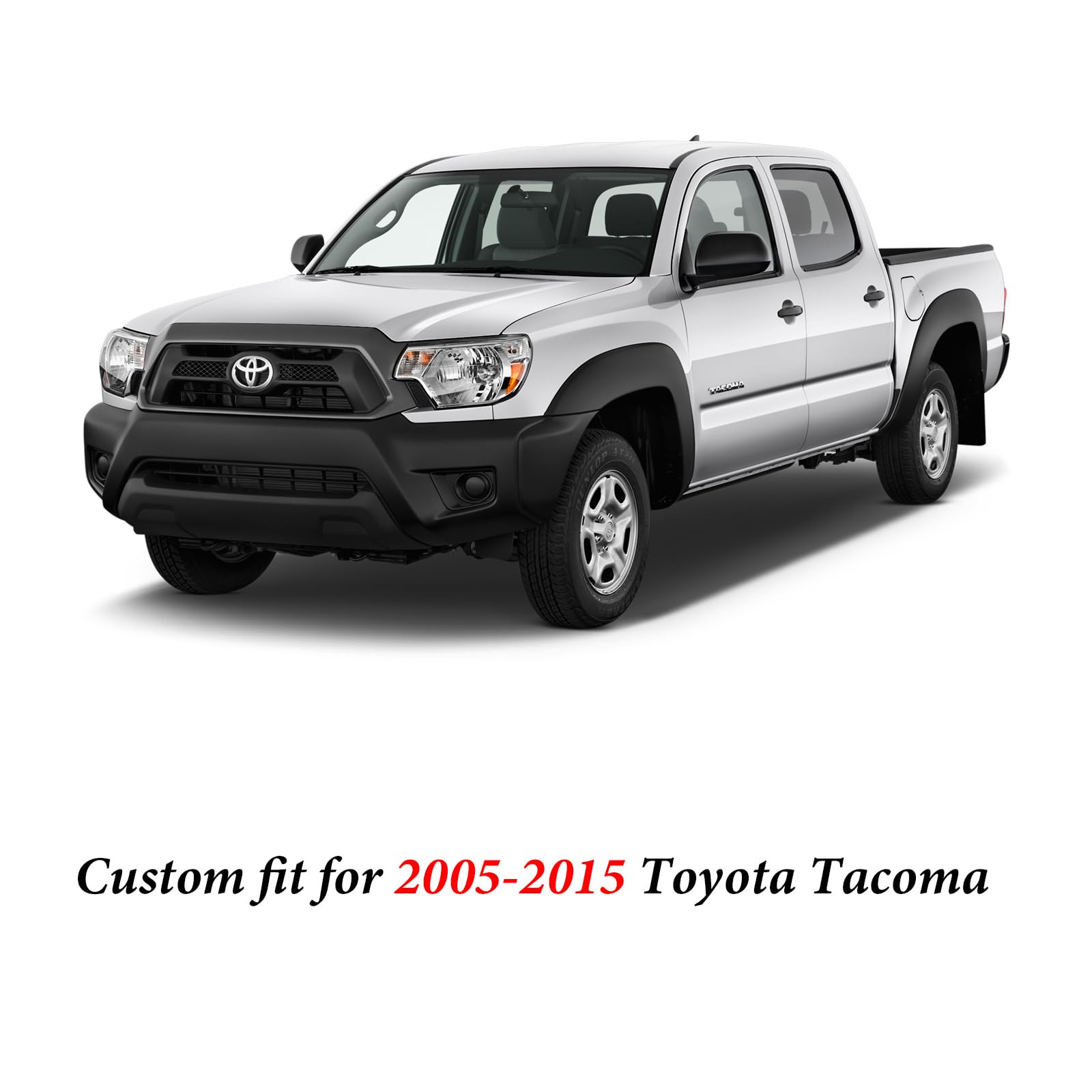 Premium Leather Car Seat Covers for 2005-2023 Toyota Tacoma - Custom Fit Front Seat Protectors for Double/Crew Cab (Black) | Durable & Comfortable Seat Covers for Daily Commute, Road Trips & Off-Road Adventures