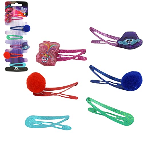 6x Pom Pom Hair Clips