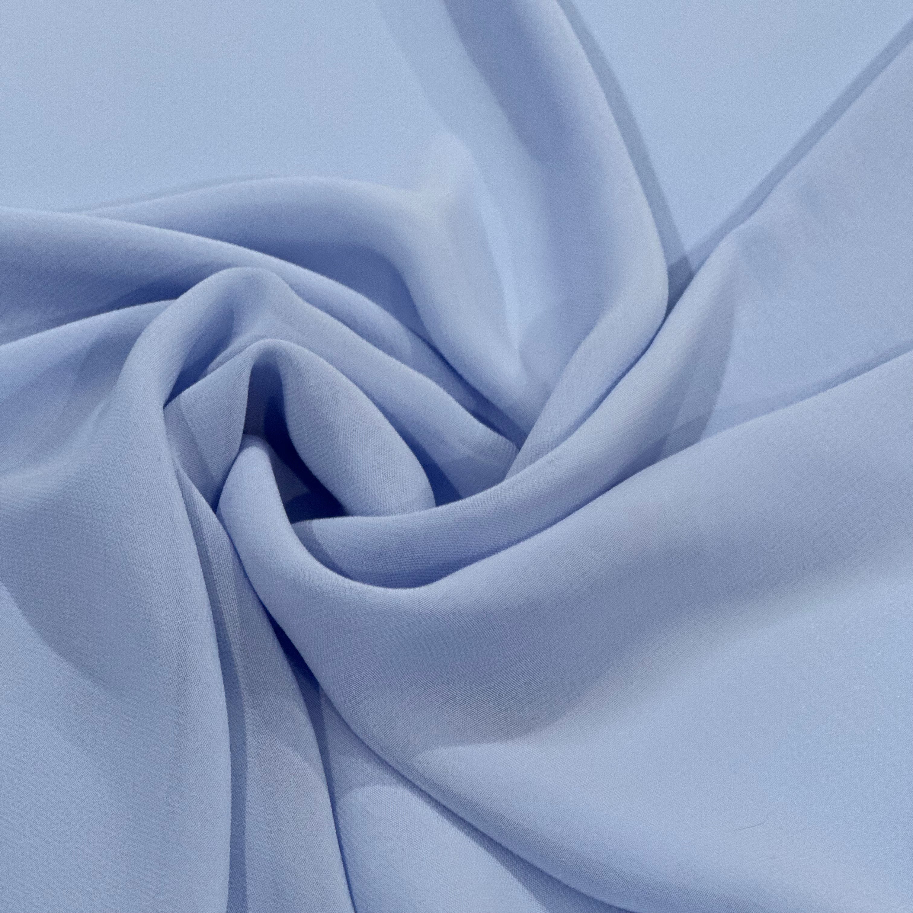 150cm Wide Periwinkle Blue Chiffon Fabric - Perfect for Dresses, Scarves & DIY Sewing Projects