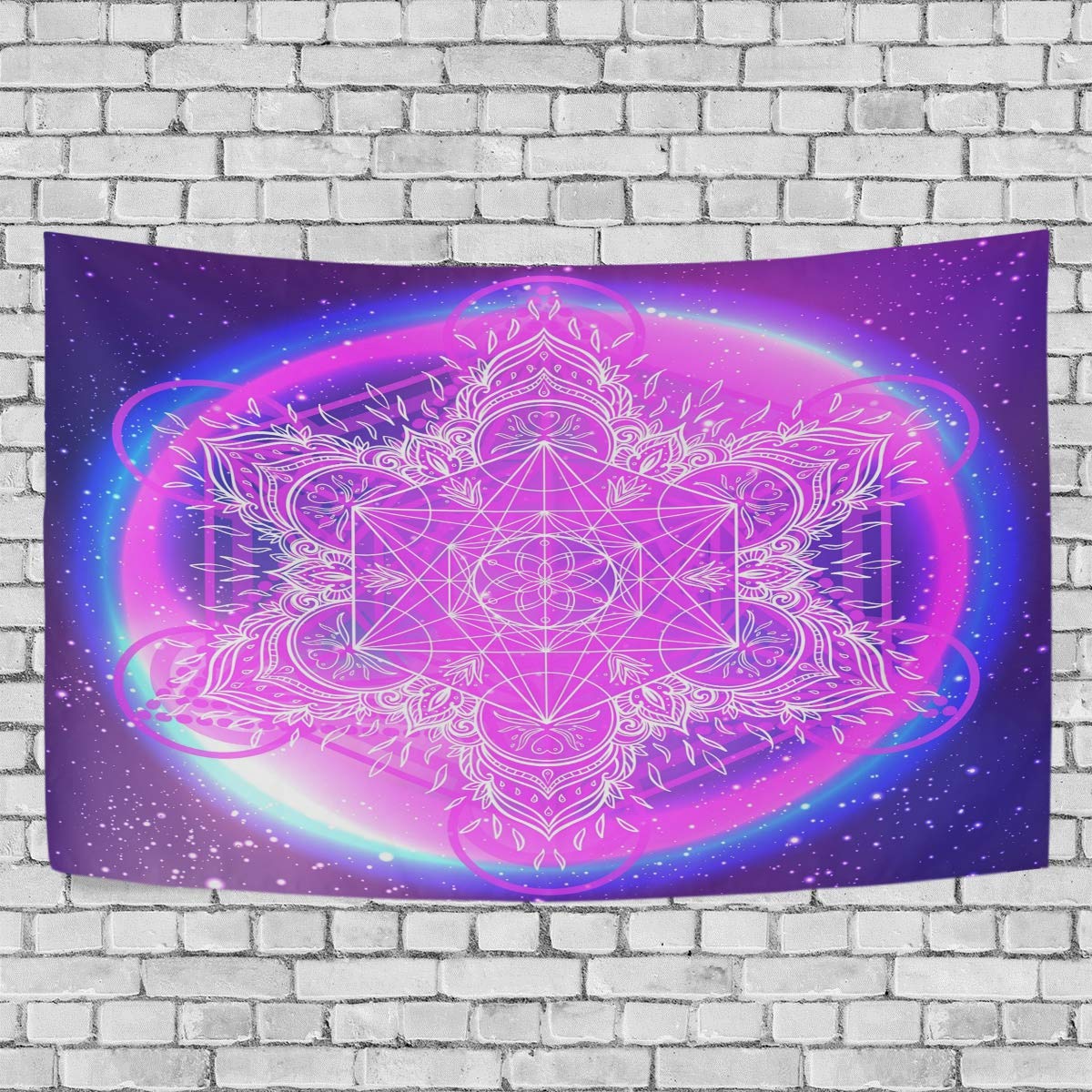 ATTX Mandala Round Tapestry Wall Hanging - 60x40 Inch Polyester Decorative Tapestry with Alchemy Astrology Design for Living Room, Bedroom - Perfect for Boho Home Decor, Meditation Spaces & Dorm Room Wall Art