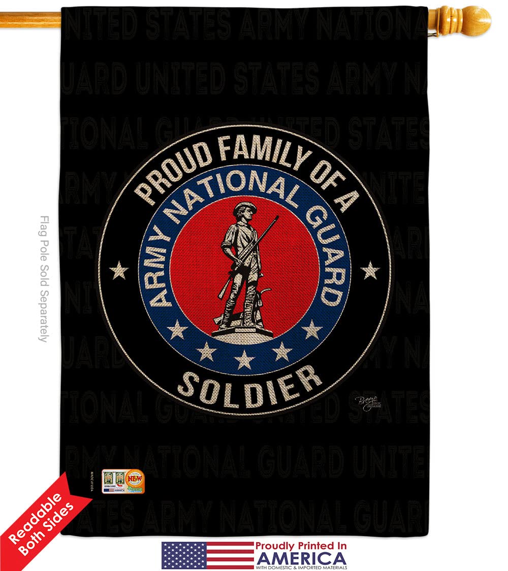 Double-Sided USA Made 28x40 Inch Military Garden Flag - Army, National Guard & Veteran Burlap Yard Banner | Patriotic Outdoor Decor for Armed Forces Appreciation, Memorial Day & Home Display