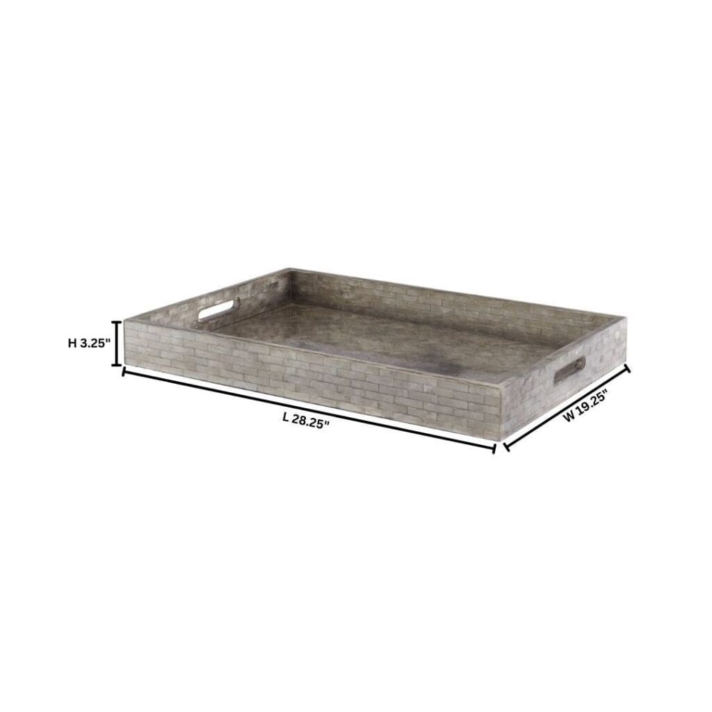 Cyan Design 11681 Triton Rectangle Serving Tray - Large Smoke Gray - Elegant Home Decor for Dining, Coffee Table, or Entryway Organization