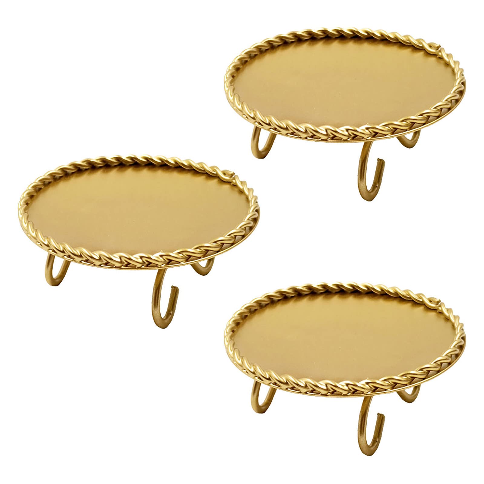 Geometric Wrought Iron Candle Rings - Round Golden Metal Candlestick Holder for Desktop Decor, Votive & Clear Candles - Elegant Home & Wedding Decoration (Size C, One Size) | Perfect for Centerpieces, Tablescapes, and Romantic Ambiance