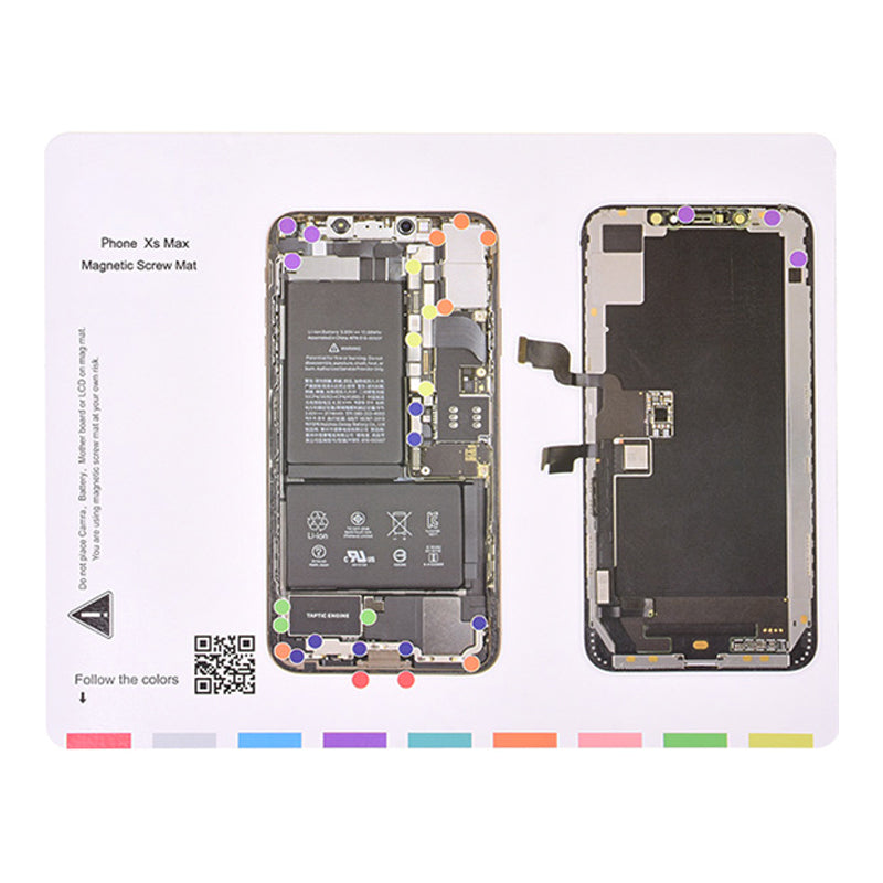 iPhone XS Max Magnetic Screw Mat - Anti-Slip Repair Tool Kit for Phone Technicians | Perfect for Smartphone Screen Replacement & Electronic Repairs at Home or Workshop