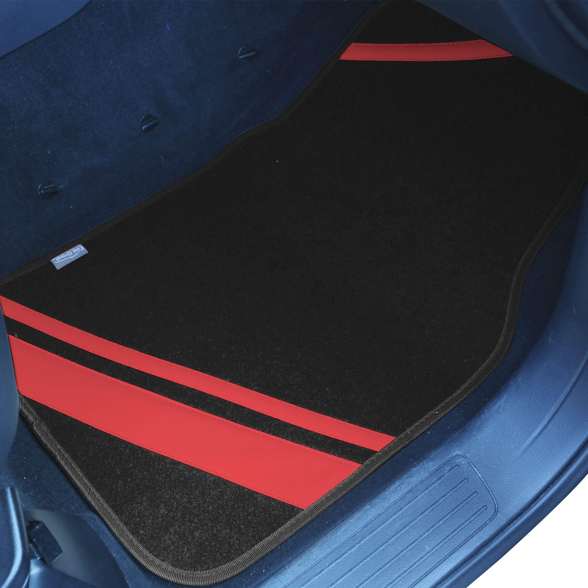 Premium FH Group Automotive Floor Mats - Universal Fit All-Purpose Faux Leather Car Mats with Striped Design for Sedans, SUVs & Trucks | Durable Car Seat Protectors for Daily Commute, Road Trips & Off-Road Adventures
