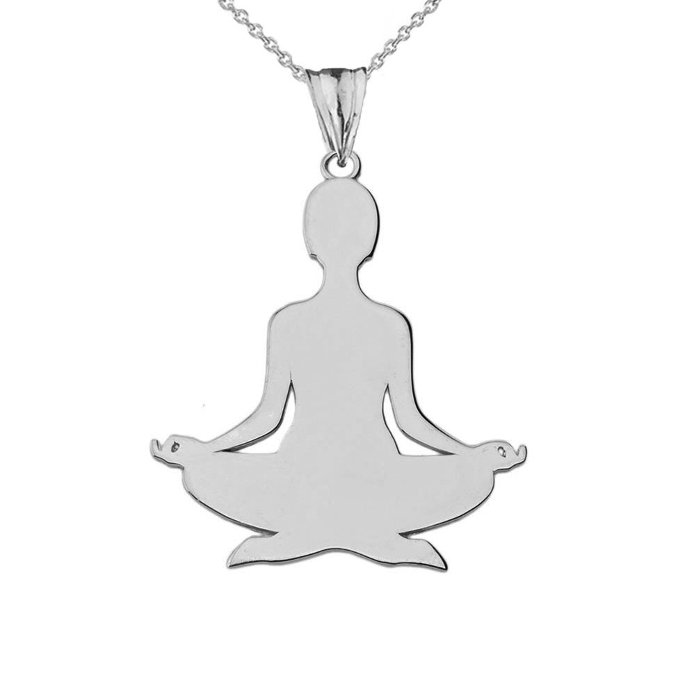 Elegant Sterling Silver Meditating Yogi Charm Pendant Necklace - Yoga Jewelry for Women - Perfect for Meditation, Yoga Practice & Spiritual Gifts