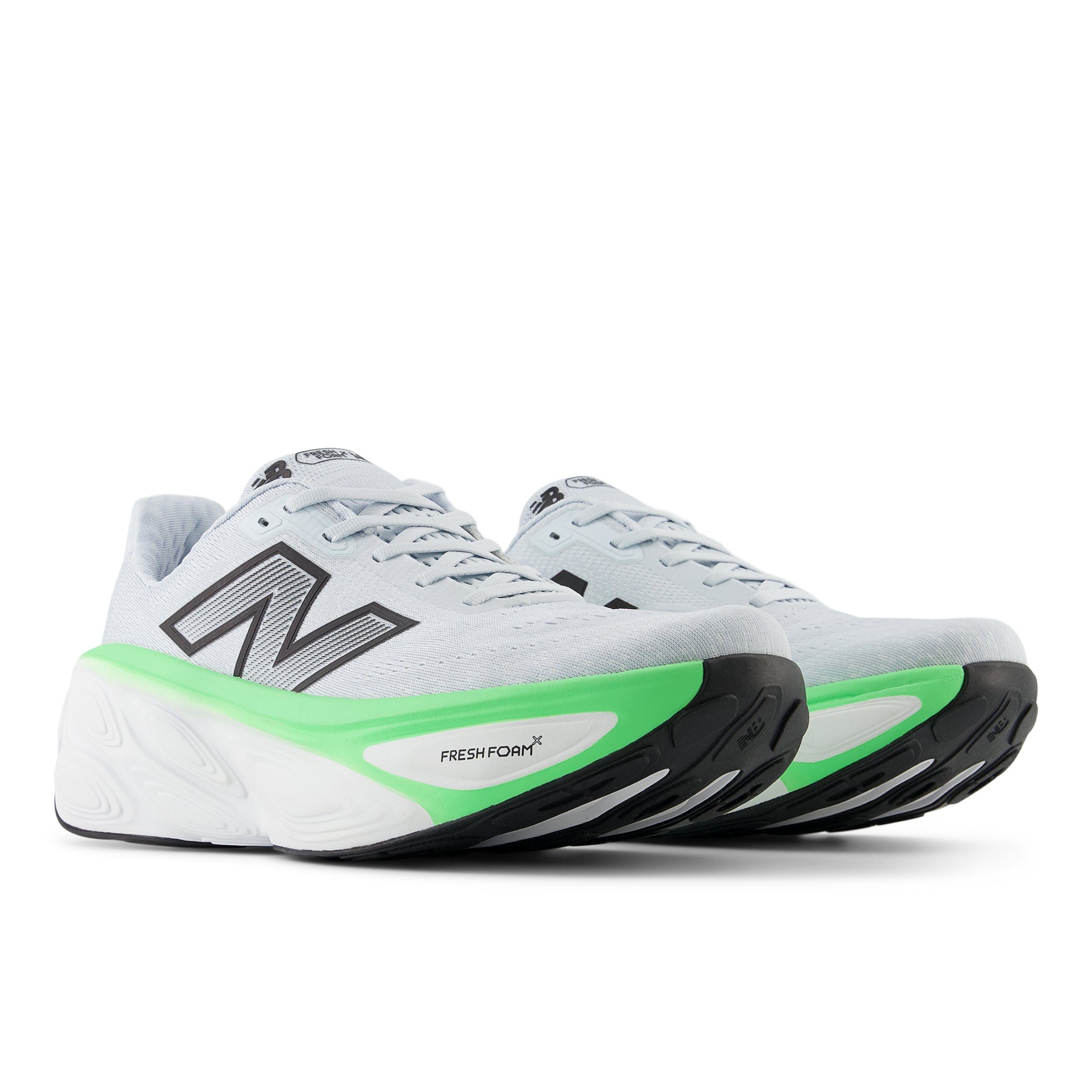New Balance Men's Fresh Foam X More v5 Running Shoes - Lightweight Cushioned Sneakers for Jogging & Gym Workouts (Ice Blue/Electric Jade/Black) | Perfect for Marathon Training & Everyday Comfort