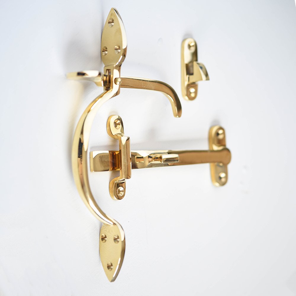 Polished Brass Suffolk Latch - Vintage Door Hardware for Cabinets & Furniture - Perfect for Farmhouse, Cottage & Traditional Home Decor