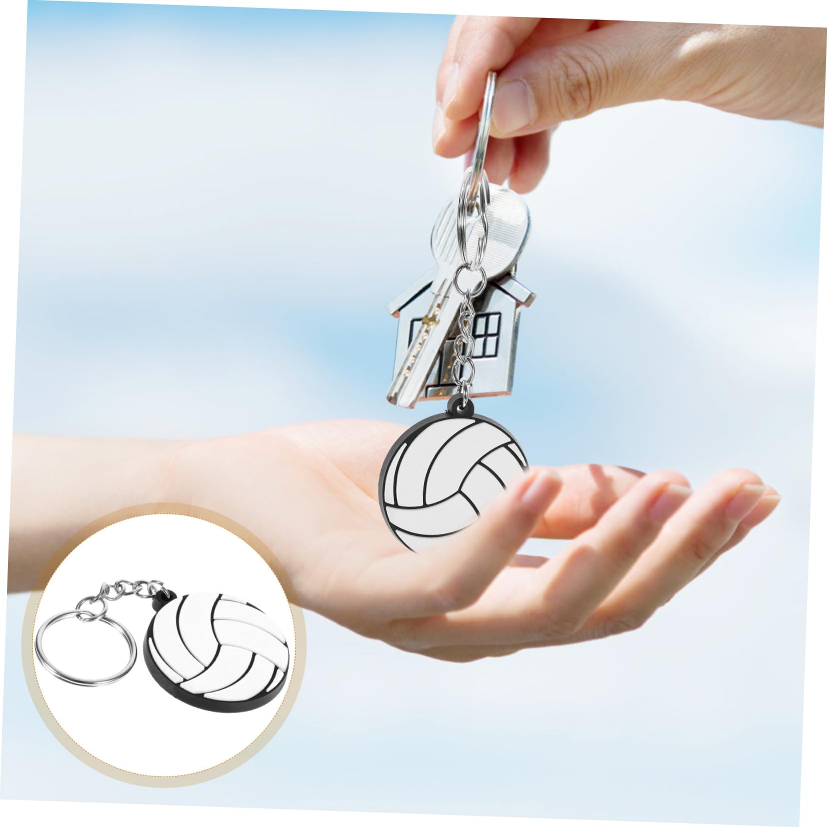 Parliky 60 PCS Mini Volleyball Keychain - Metal Hanging Keychain for Volleyball Players - PVC Key Ring for Sports Enthusiasts - Perfect for Gifts, Team Events, and Volleyball Accessories