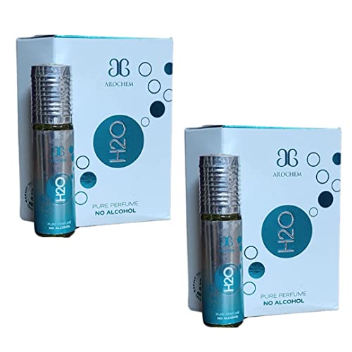 Bashaji Attar H2O - 100% Pure Organic Long Lasting Unisex Roll-On Perfume Oil (6ml x 2 Pack) | Natural Fragrance for Daily Wear, Special Occasions & Gift Giving