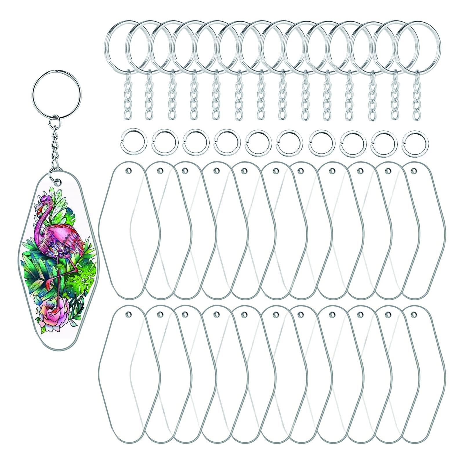 30 Sets Vintage Motel Keychain Blanks for Sublimation - DIY Custom Keychains & Luggage Tags - Perfect for Hotel Branding, Travel Souvenirs & Personalized Gifts