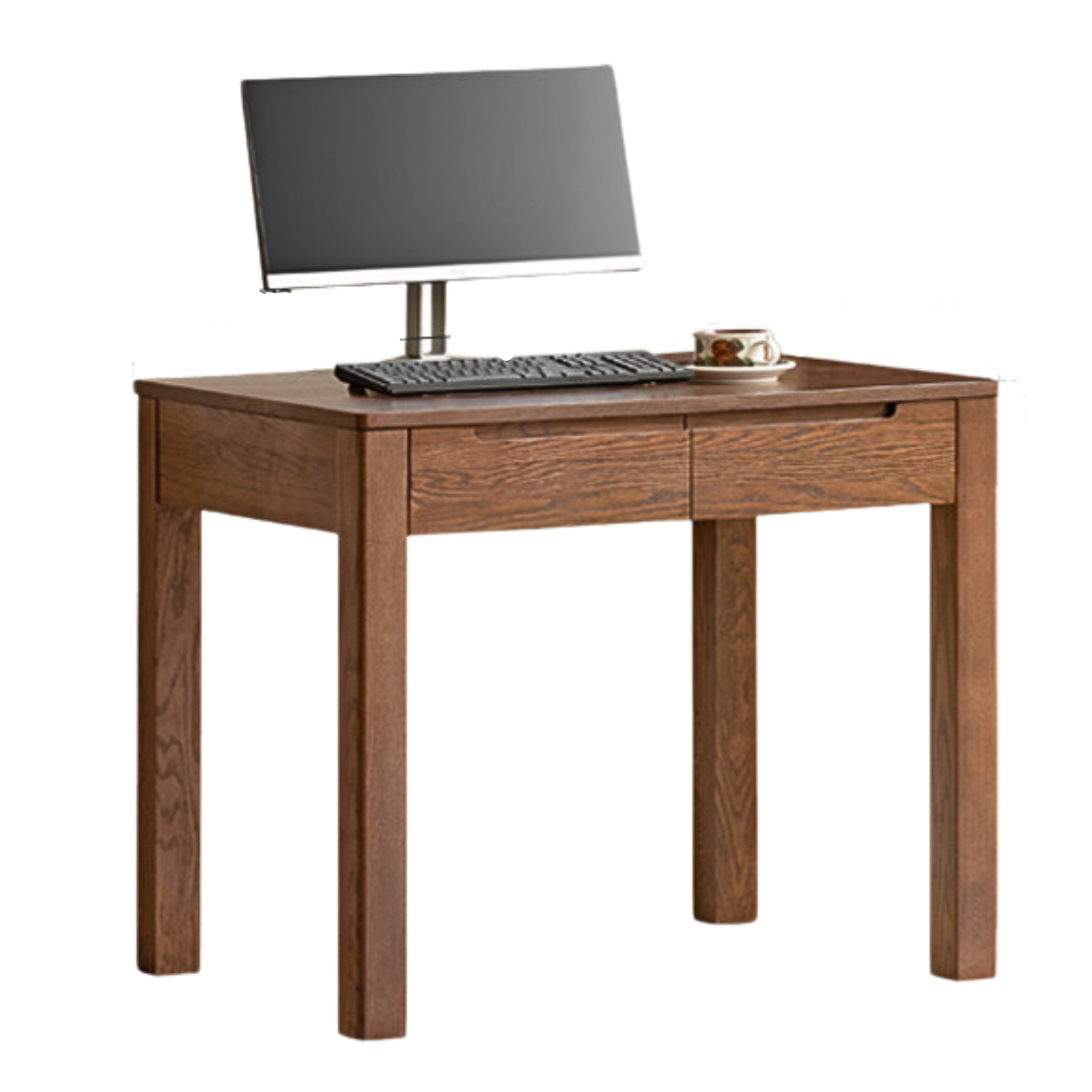 35.4x22x29.9 inch / 90x56x76сm / walnut color / oak two drawer desk